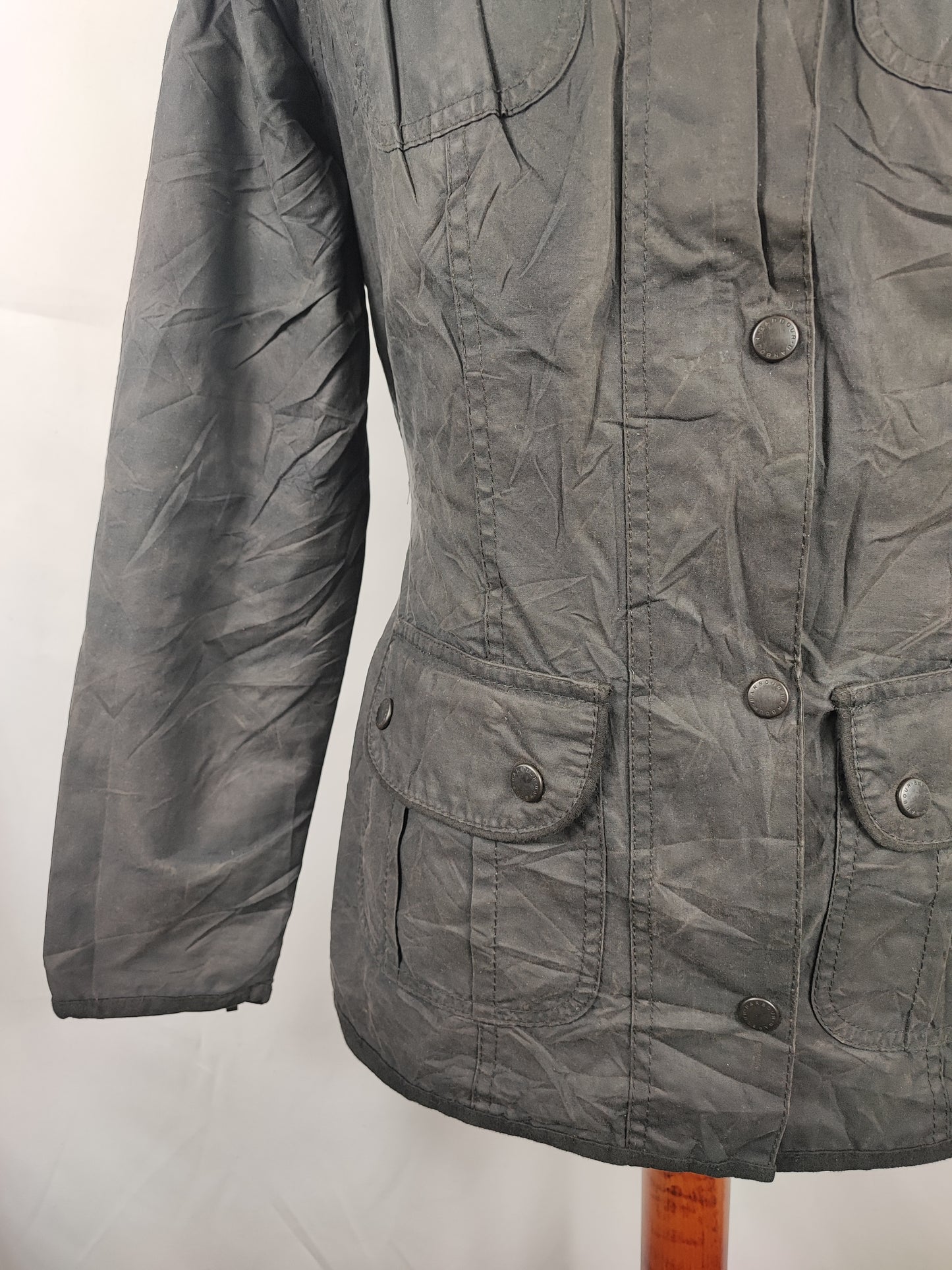 Giacca Barbour corta donna Utility Nera UK8 Xsmall Black short Lady Utility jacket Xsmall size Uk8