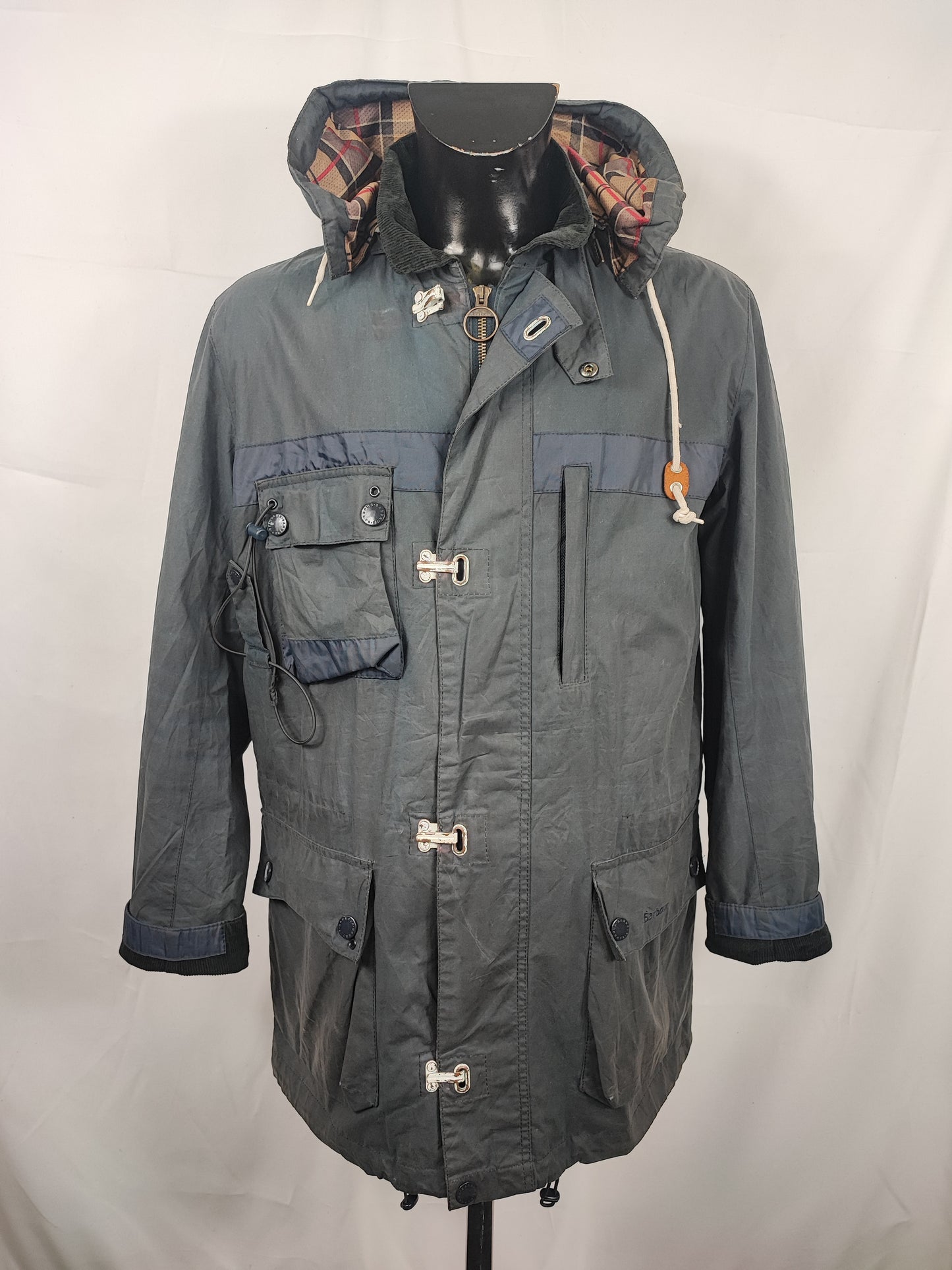 Giacca Barbour blu cerata da uomo Large - Man Navy Masthead wax jacket size Large