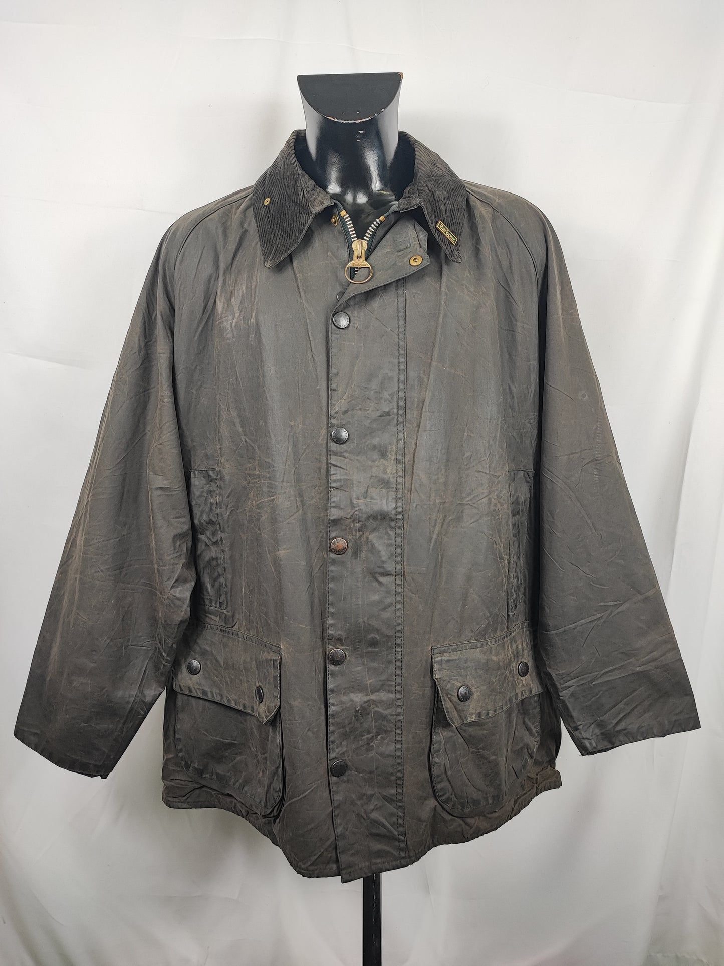 Barbour Giacca Beaufort vintage nero C52/132 cm Black vintage Wax Beaufort jacket XXXL