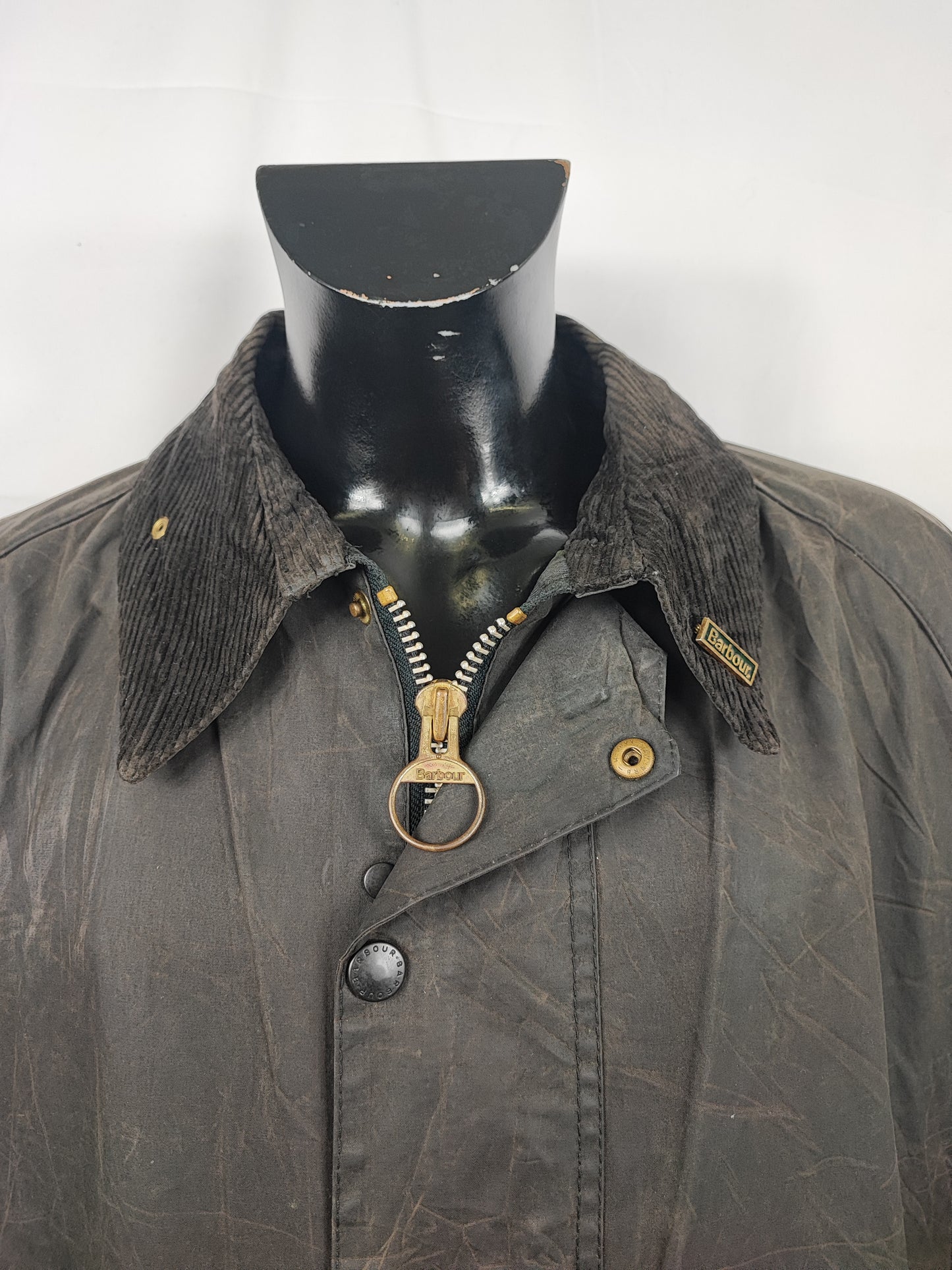 Barbour Giacca Beaufort vintage nero C52/132 cm Black vintage Wax Beaufort jacket XXXL