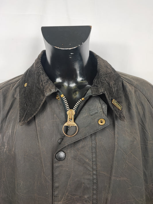 Barbour Giacca Beaufort vintage nero C52/132 cm Black vintage Wax Beaufort jacket XXXL