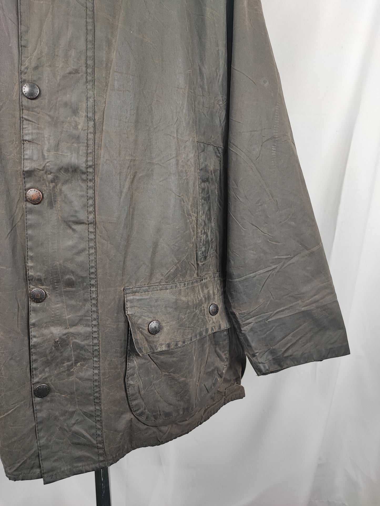 Barbour Giacca Beaufort vintage nero C52/132 cm Black vintage Wax Beaufort jacket XXXL