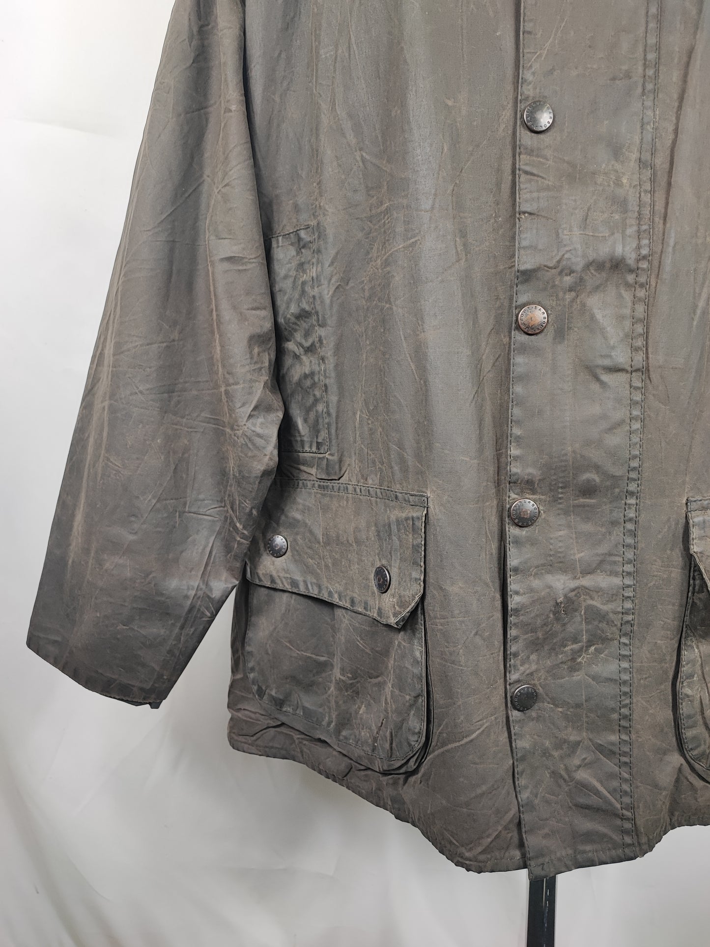 Barbour Giacca Beaufort vintage nero C52/132 cm Black vintage Wax Beaufort jacket XXXL