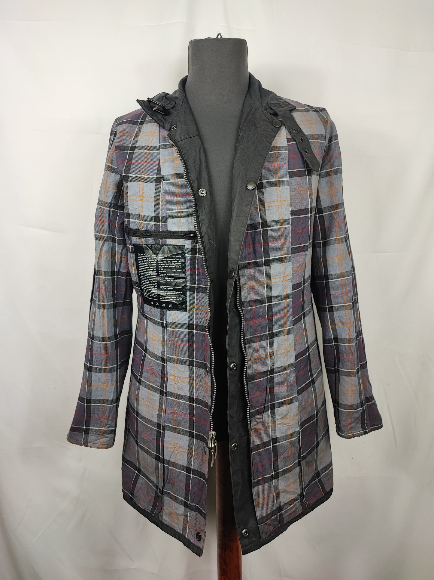Barbour Giacca nera donna Utility Medium 42 Lady black Utility Mac wax Jacket size uk12
