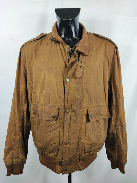 Bomber Barbour cerato leggero Beige Large - Man Sandstone Flyweight Wax flyer Jacket Size L