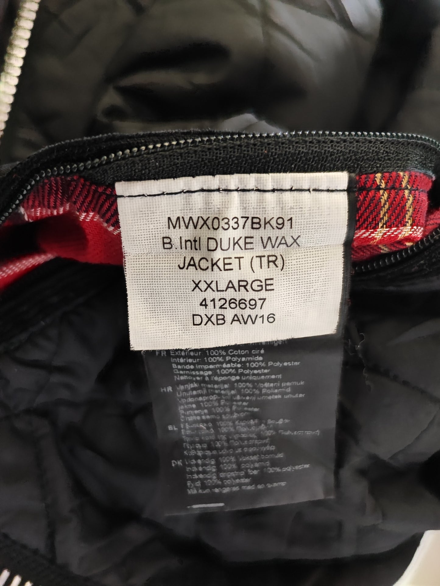 Giacca Barbour International Duke nero XXL - Man black Duke wax Jacket Size XXL