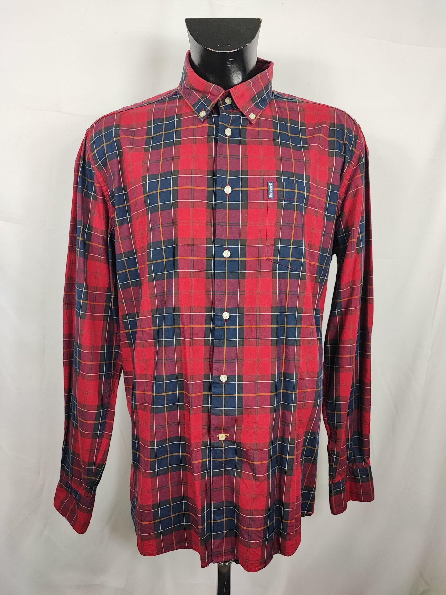 Camicia Barbour da uomo rossa a quadri in cotone fantasia tartan XL - Man Cotton Red Tartan Shirt size XL