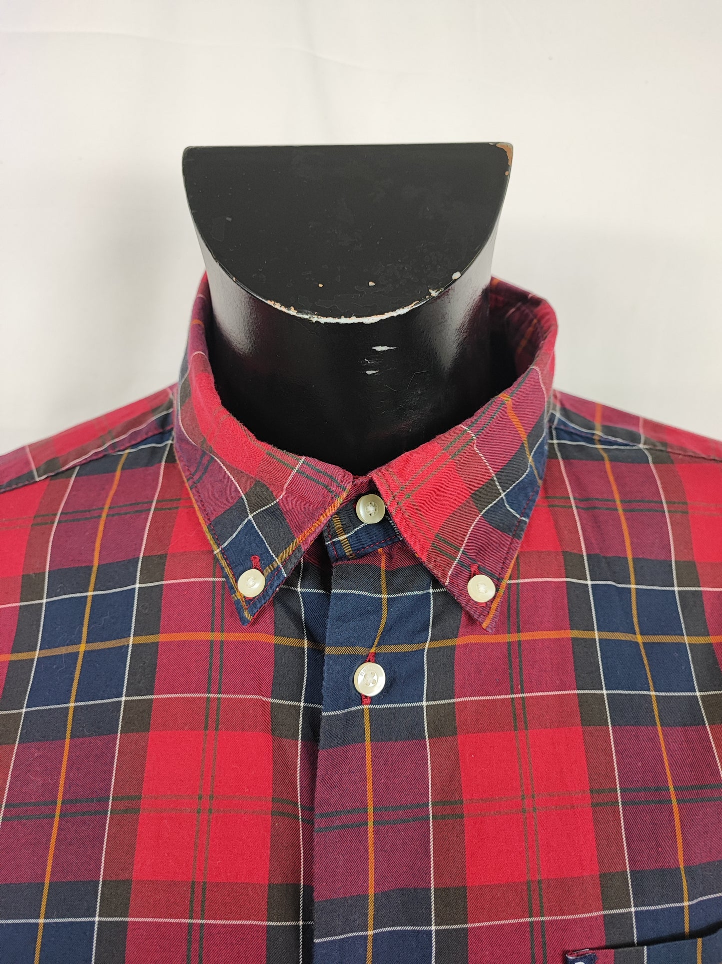 Camicia Barbour da uomo rossa a quadri in cotone fantasia tartan XL - Man Cotton Red Tartan Shirt size XL