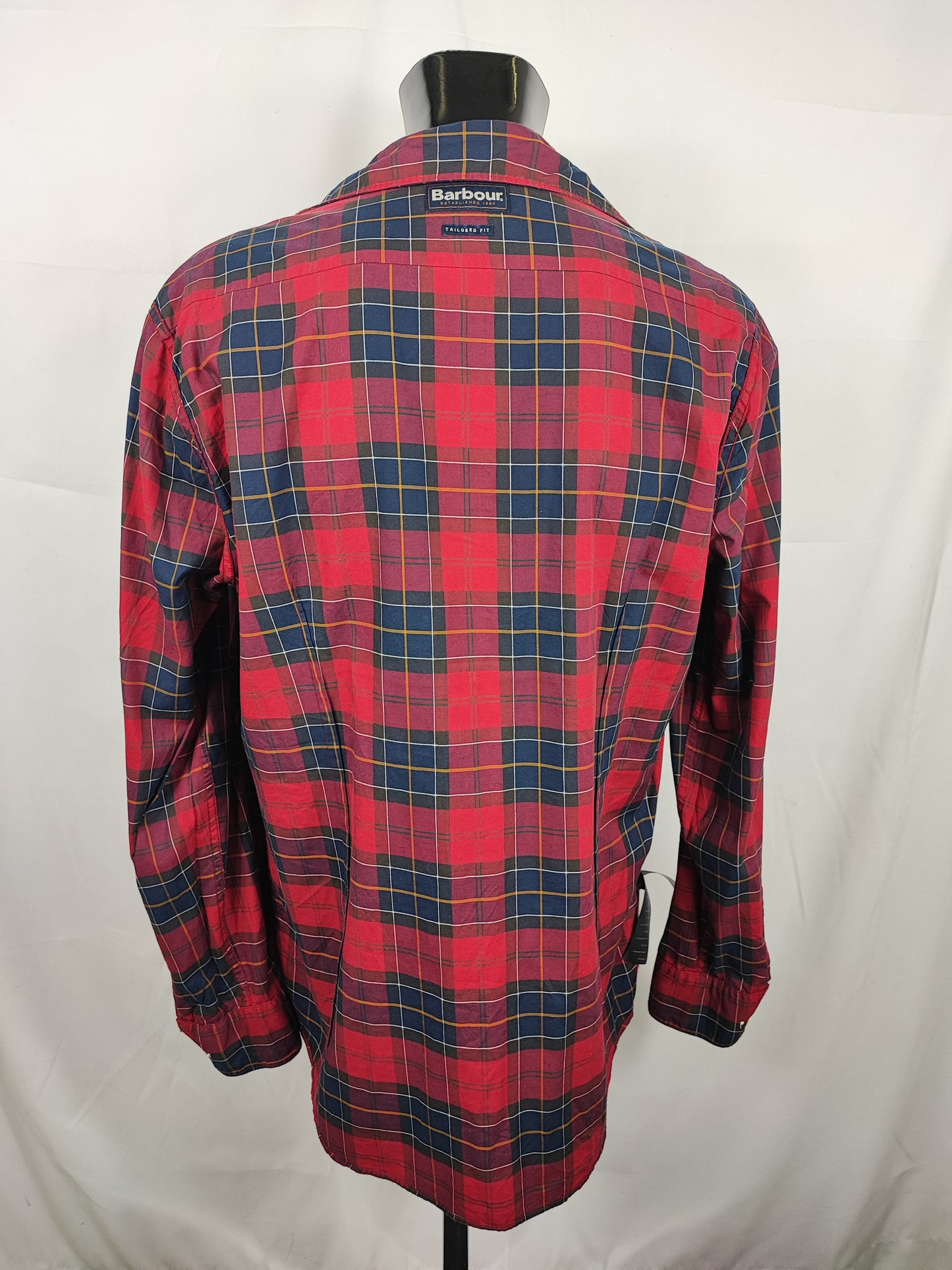 Camicia Barbour da uomo rossa a quadri in cotone fantasia tartan XL - Man Cotton Red Tartan Shirt size XL
