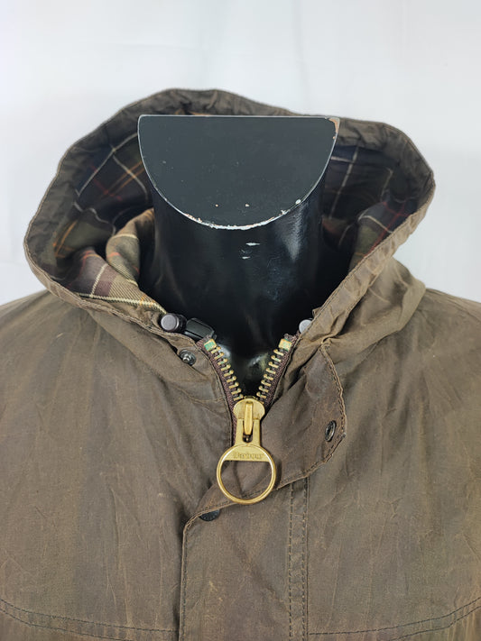 Barbour Durham verde cerato con cappuccio C52/132 cm Sage Hooded waxed Durham XXXL