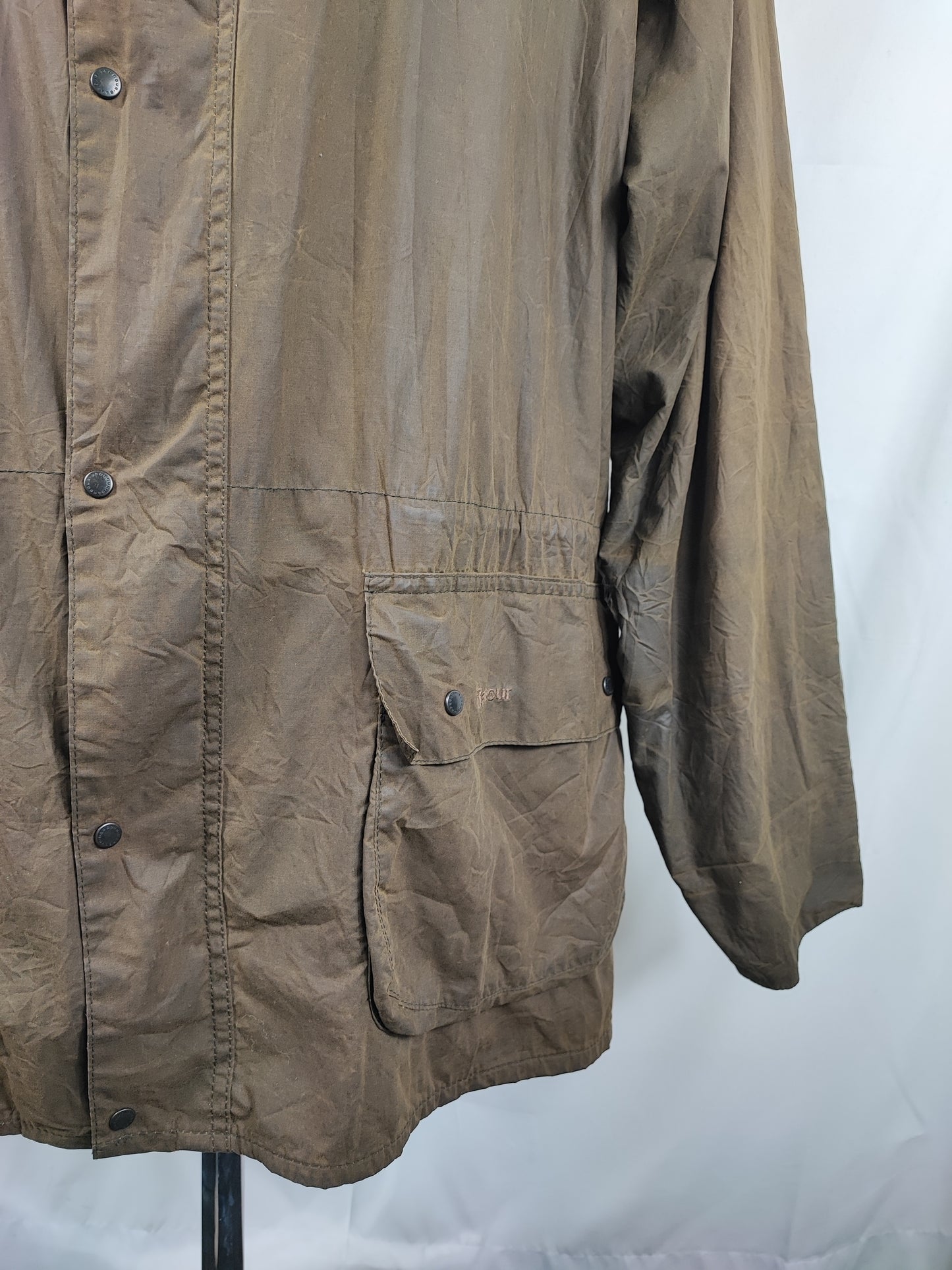 Barbour Durham verde cerato con cappuccio C52/132 cm Sage Hooded waxed Durham XXXL