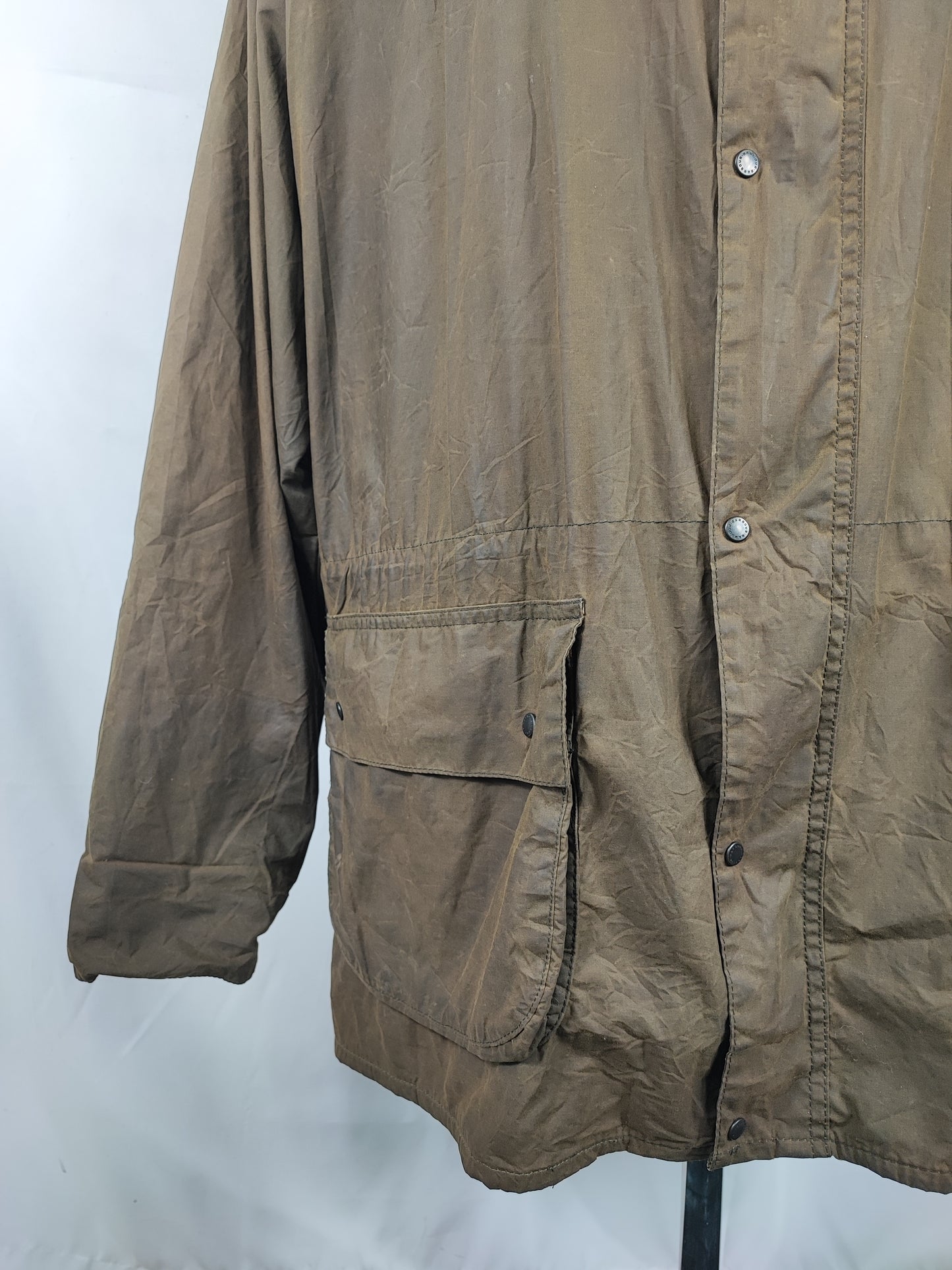 Barbour Durham verde cerato con cappuccio C52/132 cm Sage Hooded waxed Durham XXXL