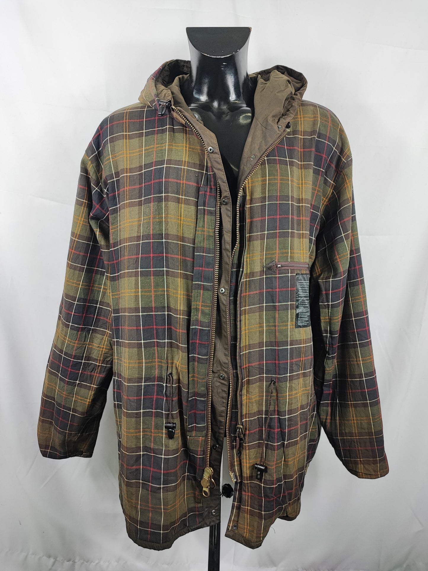 Barbour Durham verde cerato con cappuccio C52/132 cm Sage Hooded waxed Durham XXXL