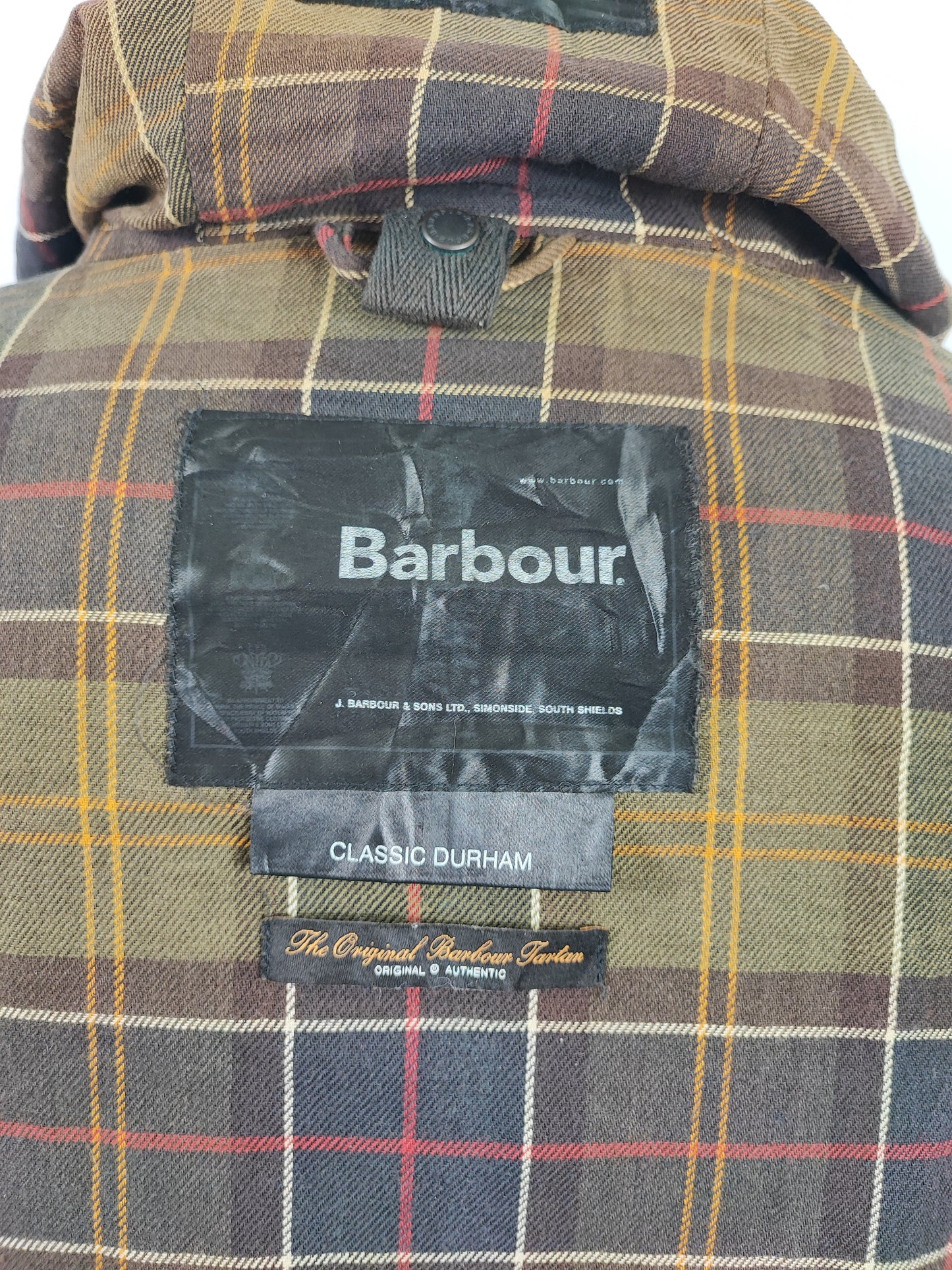 Barbour Durham verde cerato con cappuccio C52/132 cm Sage Hooded waxed Durham XXXL