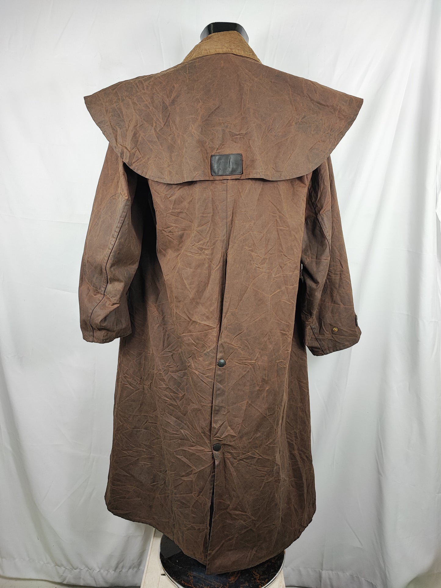 RARO Barbour STOCKMAN marrone vintage C40/102 cm Man Brown wax Long Coat Size Large