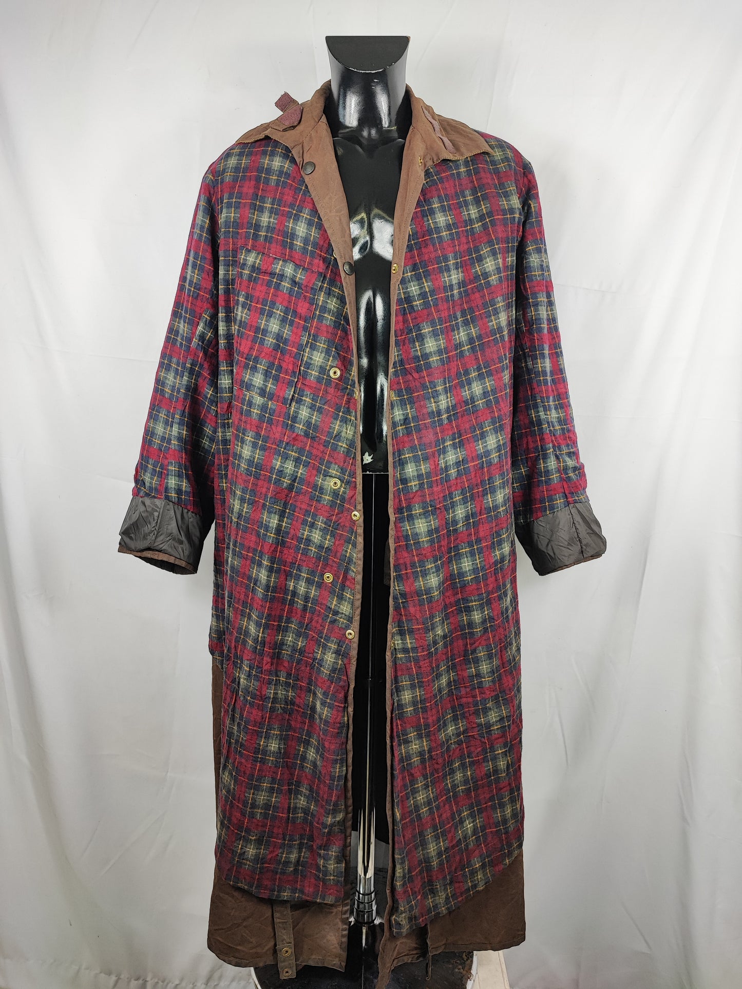RARO Barbour STOCKMAN marrone vintage C40/102 cm Man Brown wax Long Coat Size Large