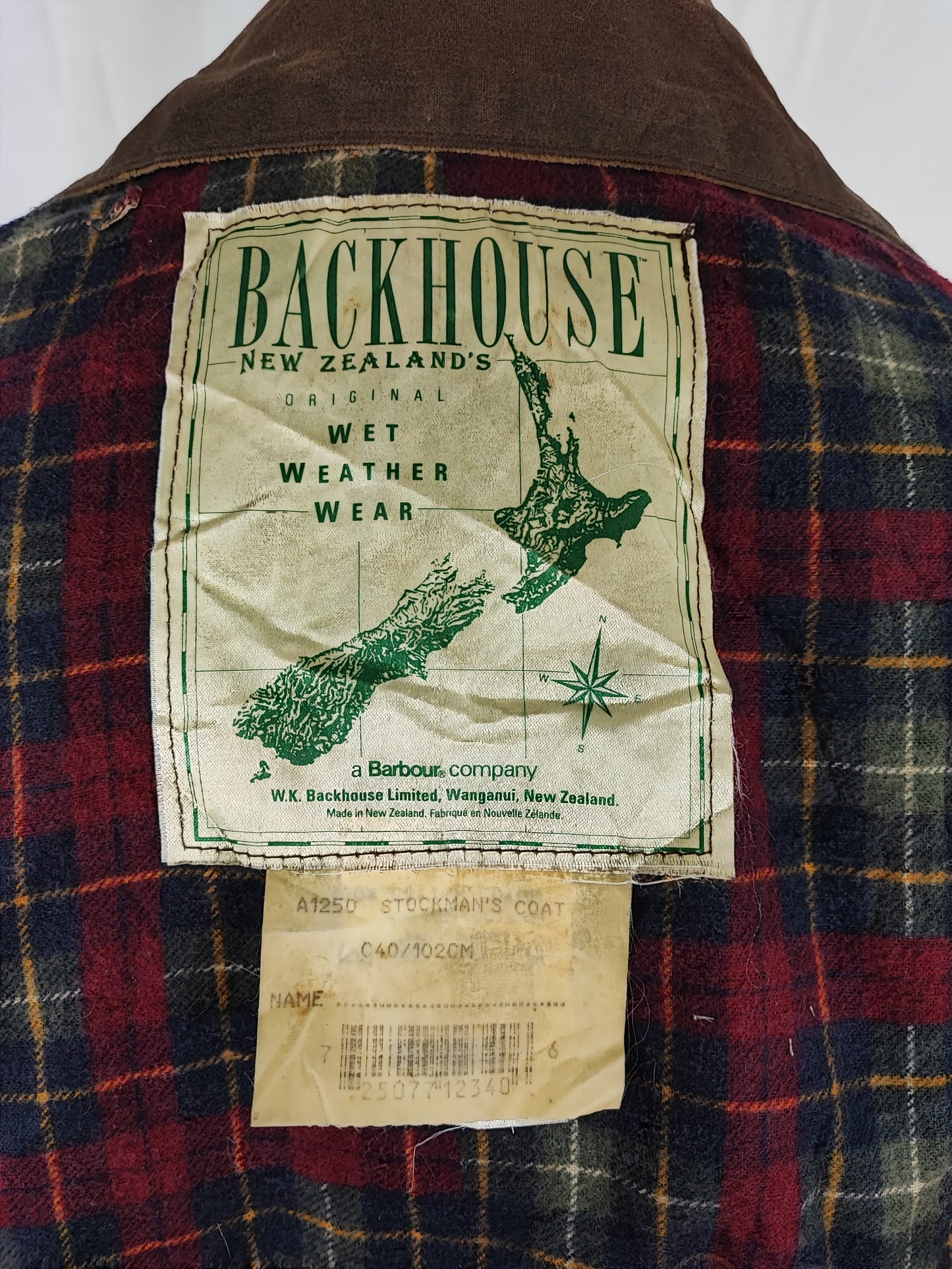 RARO Barbour STOCKMAN marrone vintage C40/102 cm Man Brown wax Long Coat Size Large
