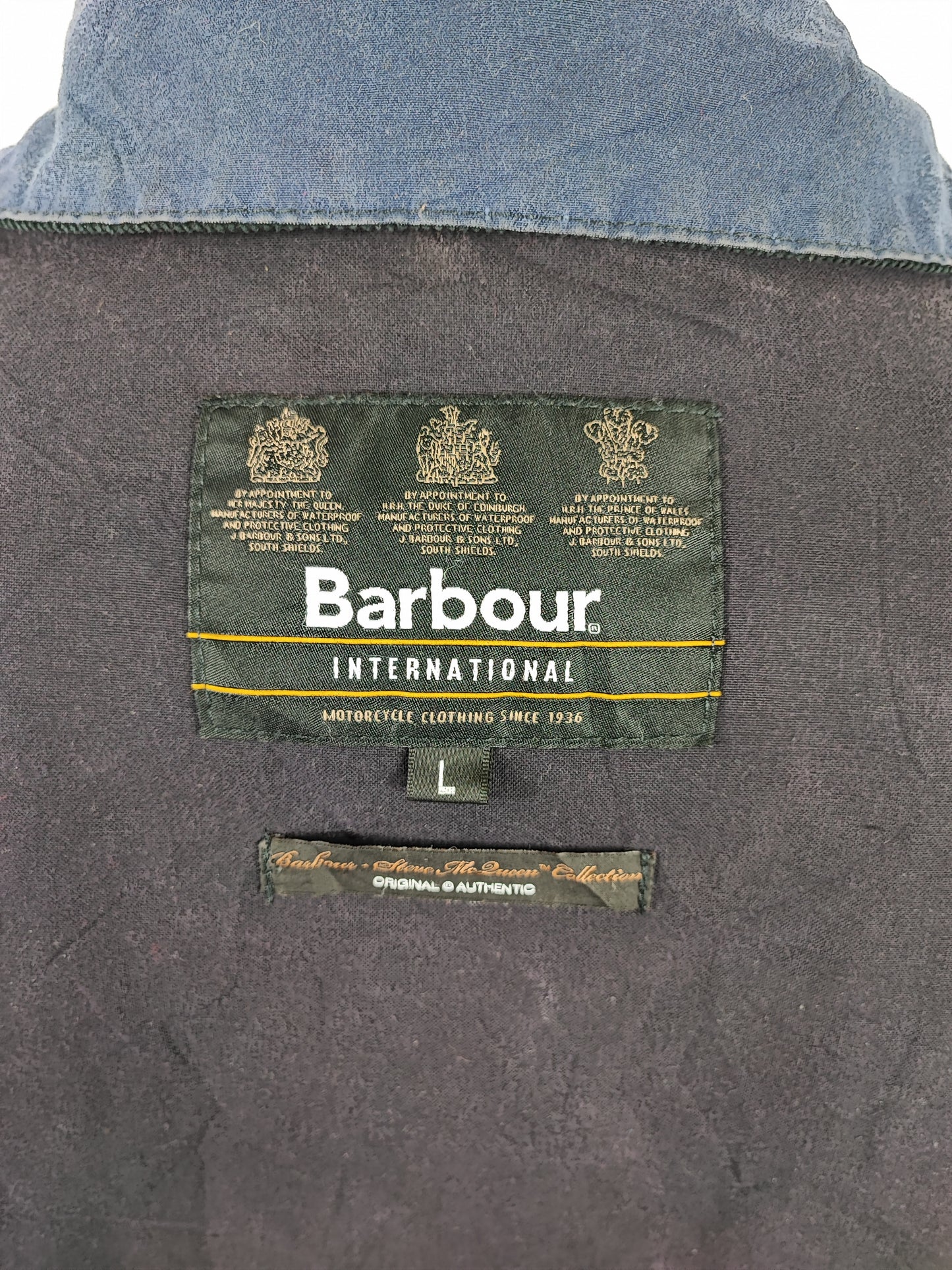 Giacca Barbour International Steve Mc Queen da uomo blu Large Lawtell - Man Blue Wax Lawtell jacket size L
