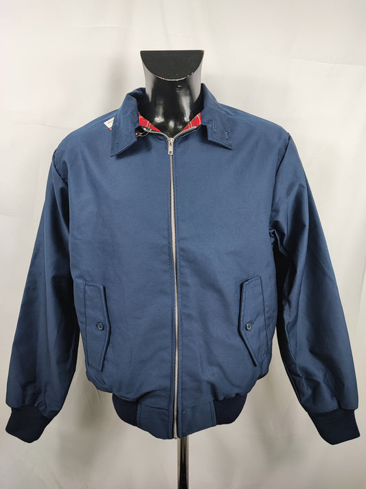 Giacca Harrington blu notte da uomo in cotone Made in England - Man Navy Harrington Jacket