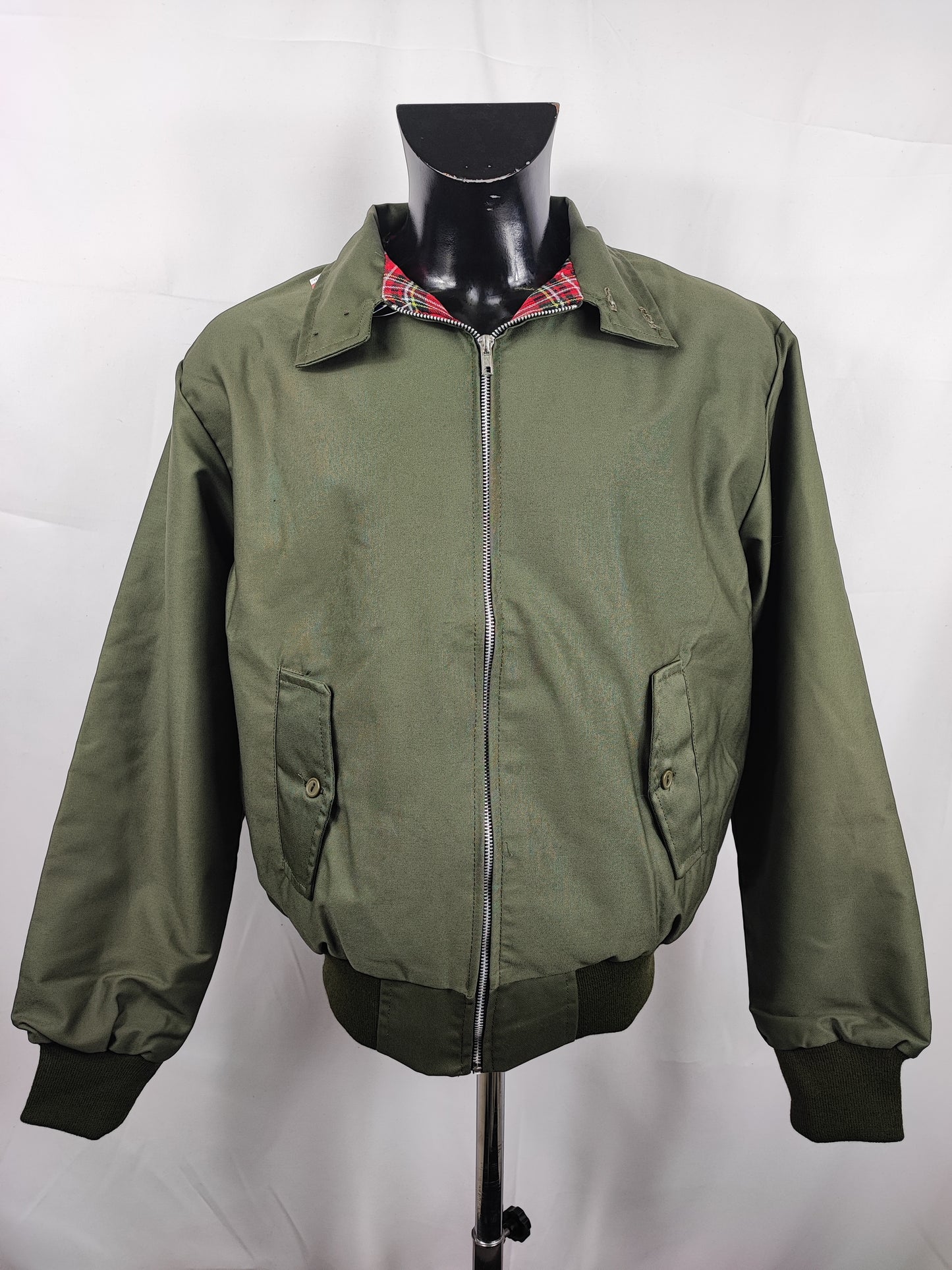 Giacca Harrington verde da uomo in cotone Made in England - Man Green Harrington Jacket