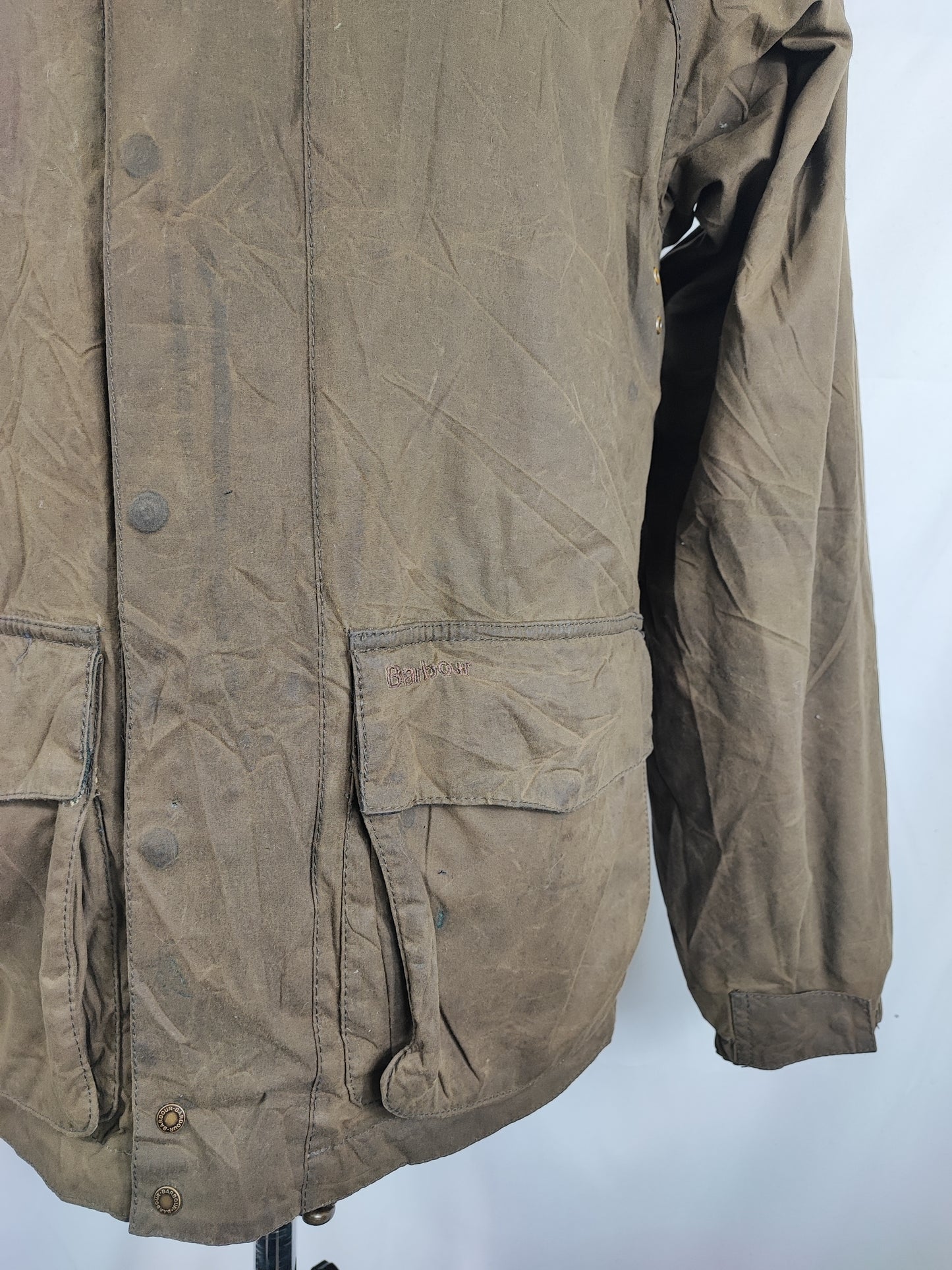 Giacca Barbour cerata verde da uomo Small -Man Wax Grendle Jacket size Small