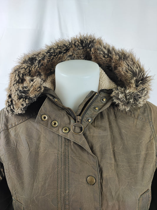 Giacca Barbour donna verde cerata e imbottita Uk8 tg. 38/40 Xsmall Kelsall Green Wax jacket size uk8