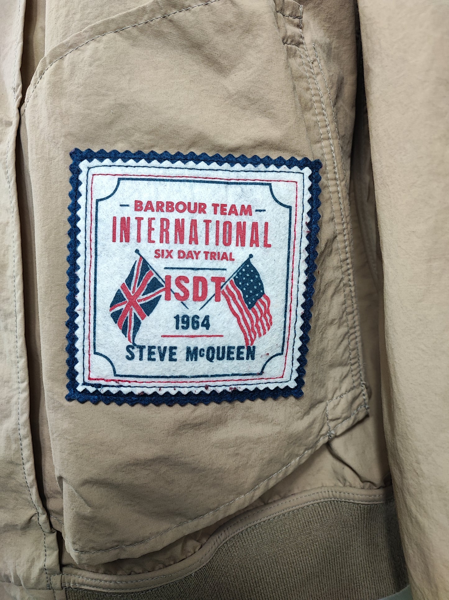 Giacca Barbour International Uomo Steve Mc Queen Harrington Rectifier Beige XLarge