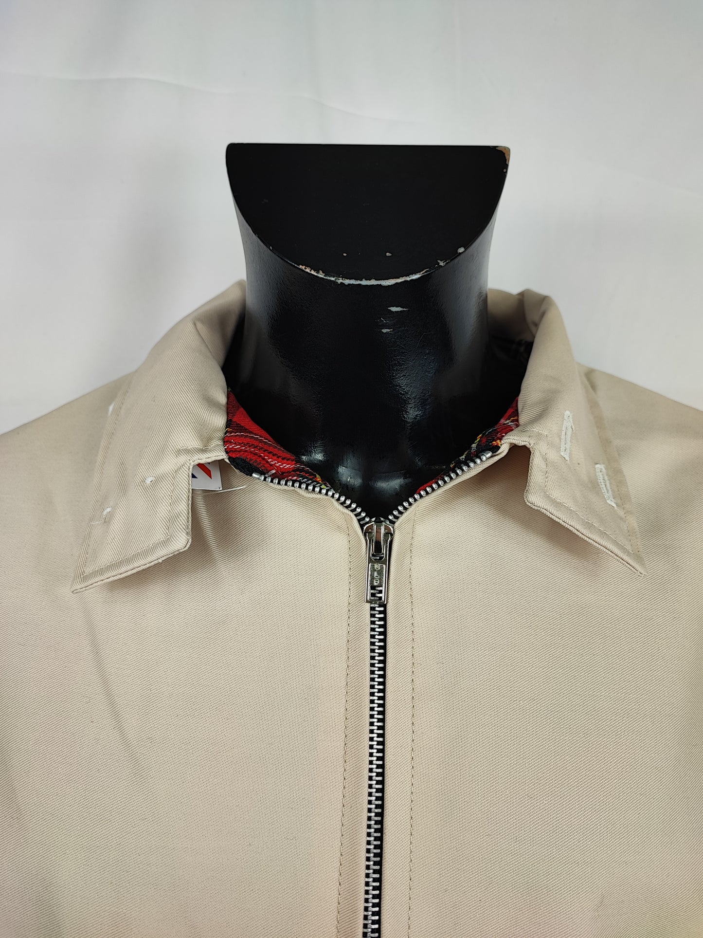 Giacca Harrington panna da uomo in cotone Made in England - Man Light Cream Harrington Jacket