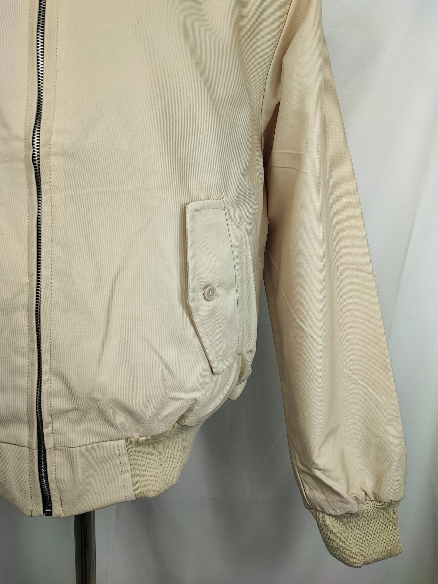 Giacca Harrington panna da uomo in cotone Made in England - Man Light Cream Harrington Jacket
