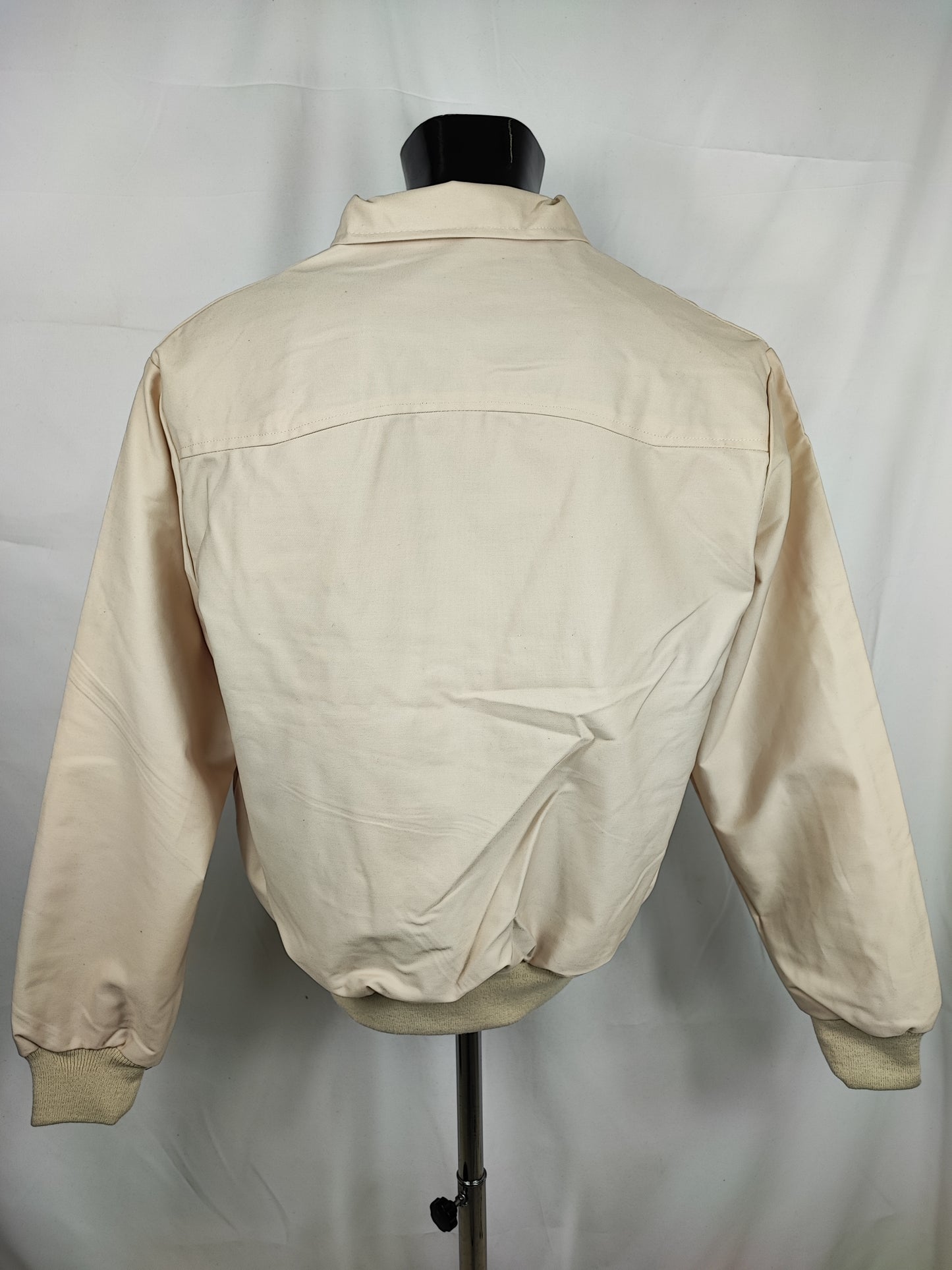 Giacca Harrington panna da uomo in cotone Made in England - Man Light Cream Harrington Jacket