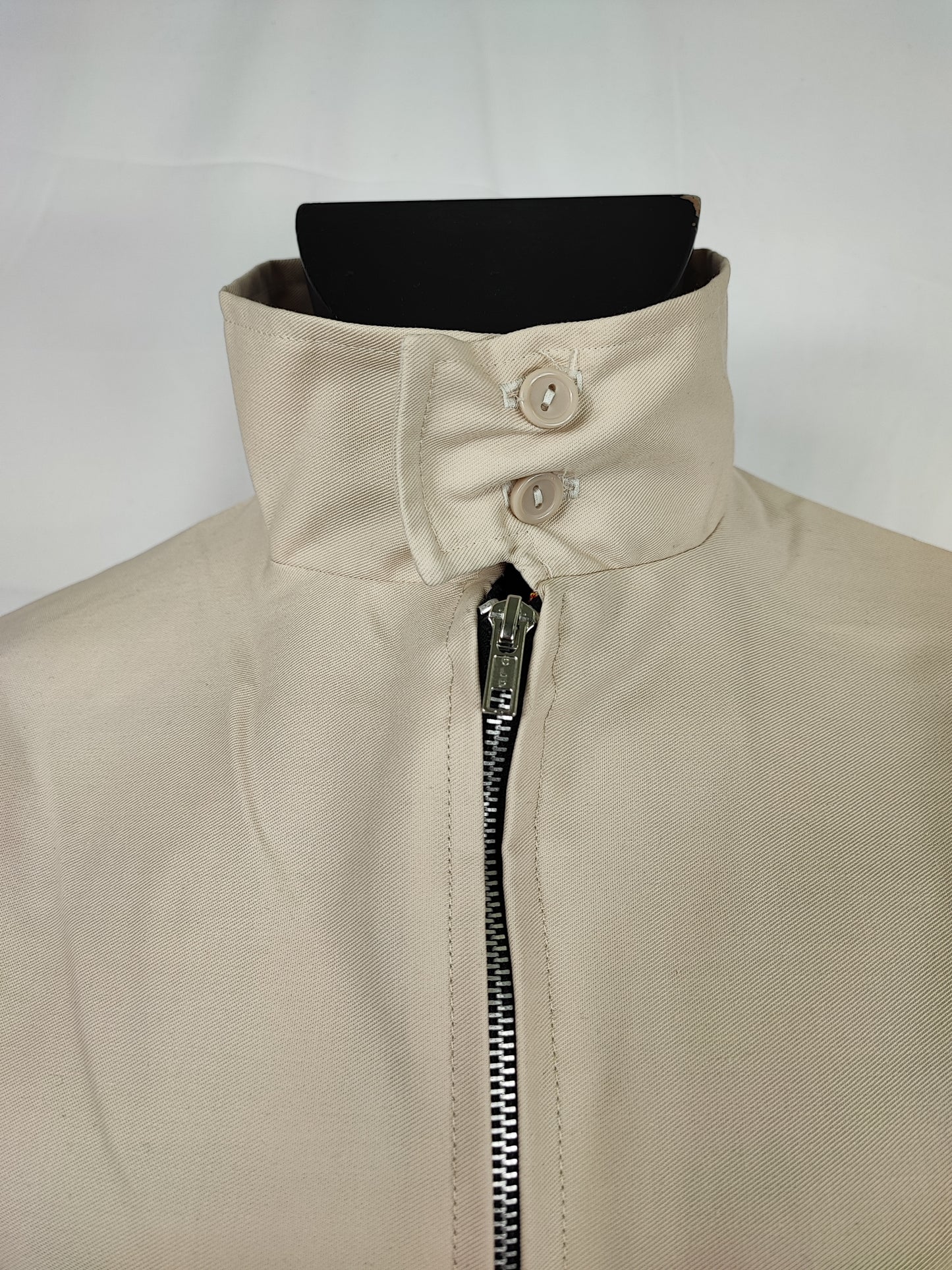 Giacca Harrington panna da uomo in cotone Made in England - Man Light Cream Harrington Jacket