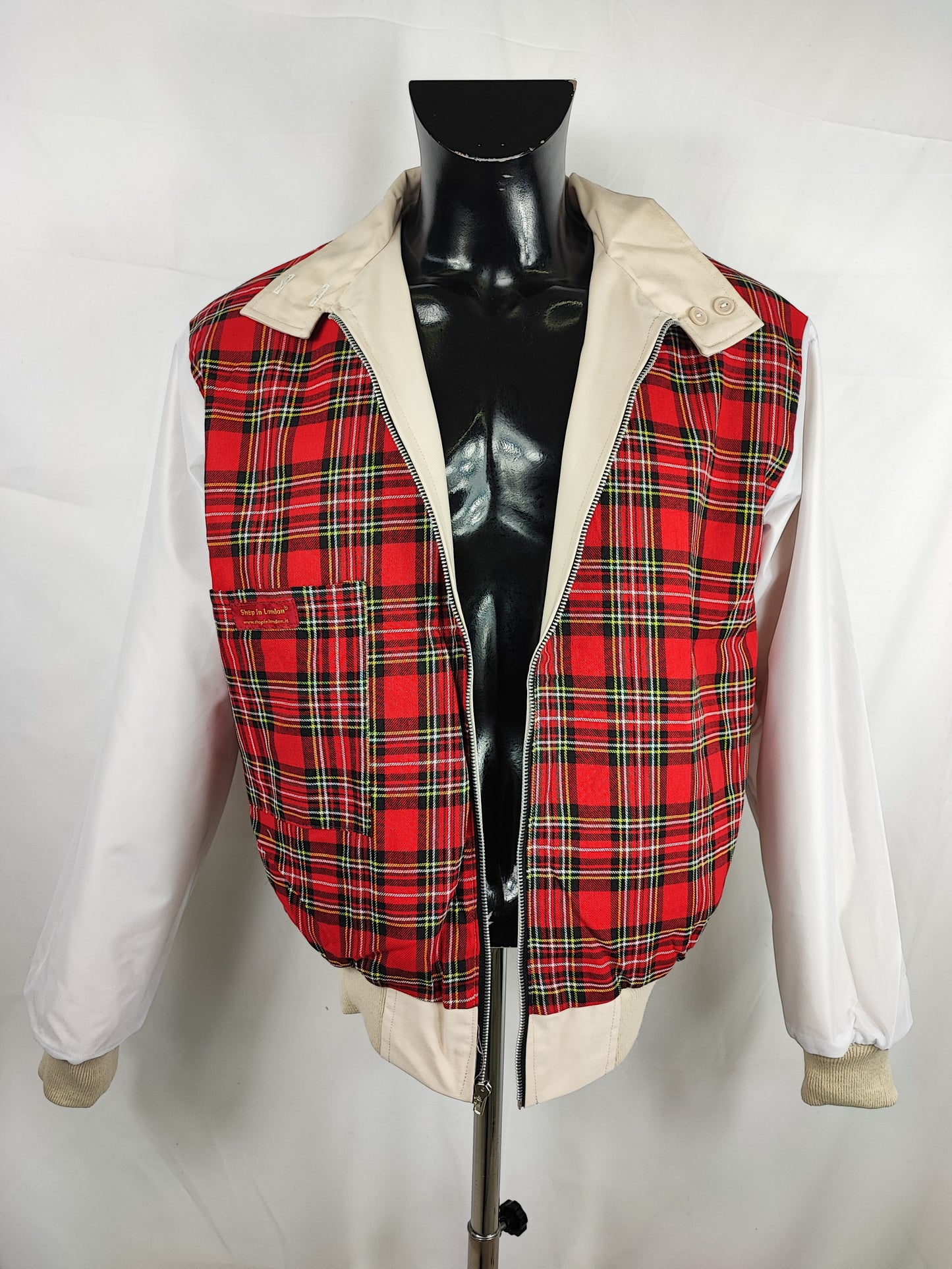 Giacca Harrington panna da uomo in cotone Made in England - Man Light Cream Harrington Jacket