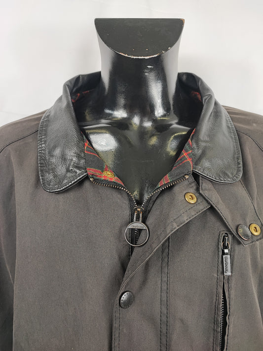 Giacca Barbour Vintage nera corta XXL - Man Black Vintage Wax Cotton Blouson XXL