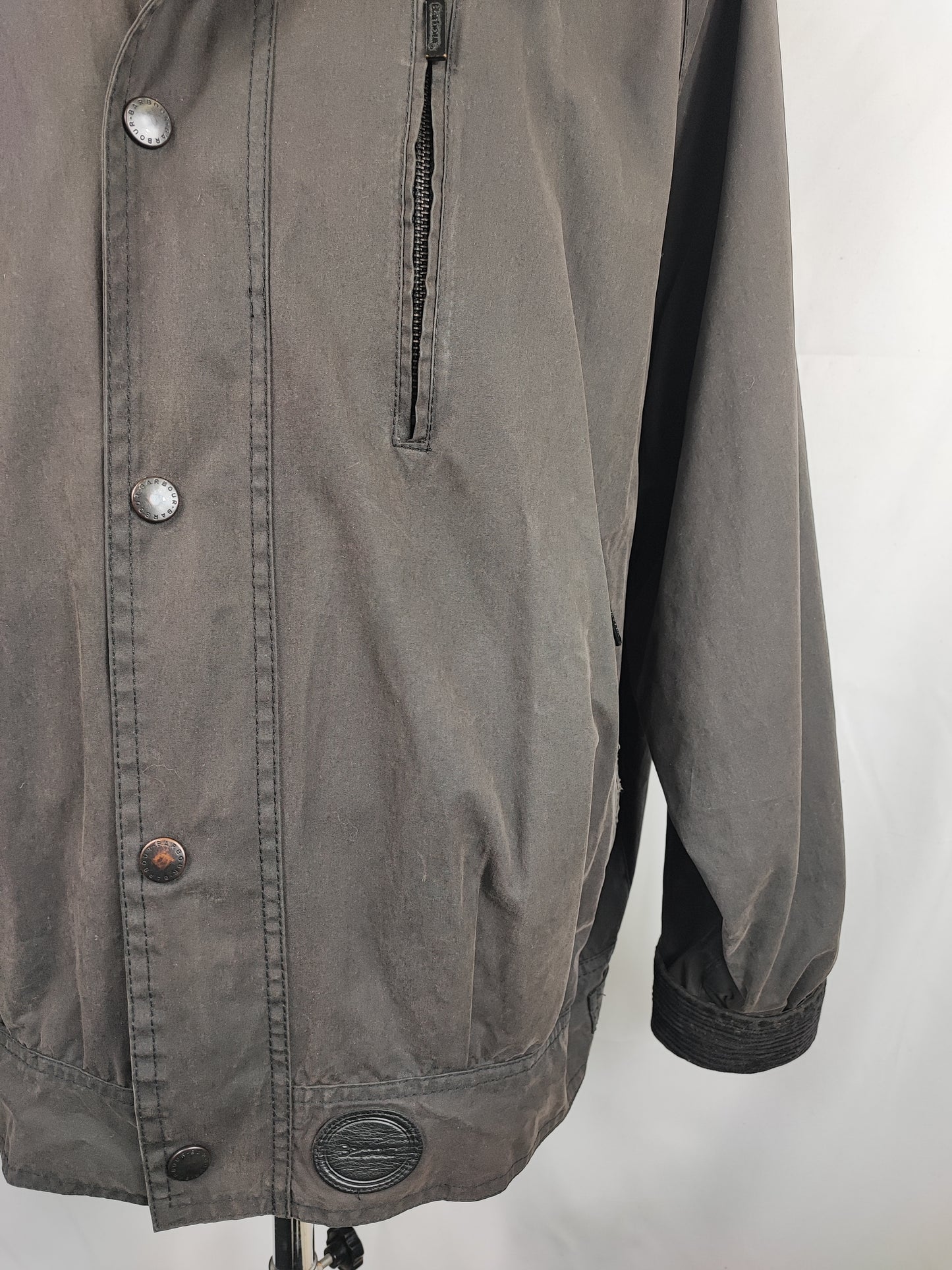 Giacca Barbour Vintage nera corta XXL - Man Black Vintage Wax Cotton Blouson XXL