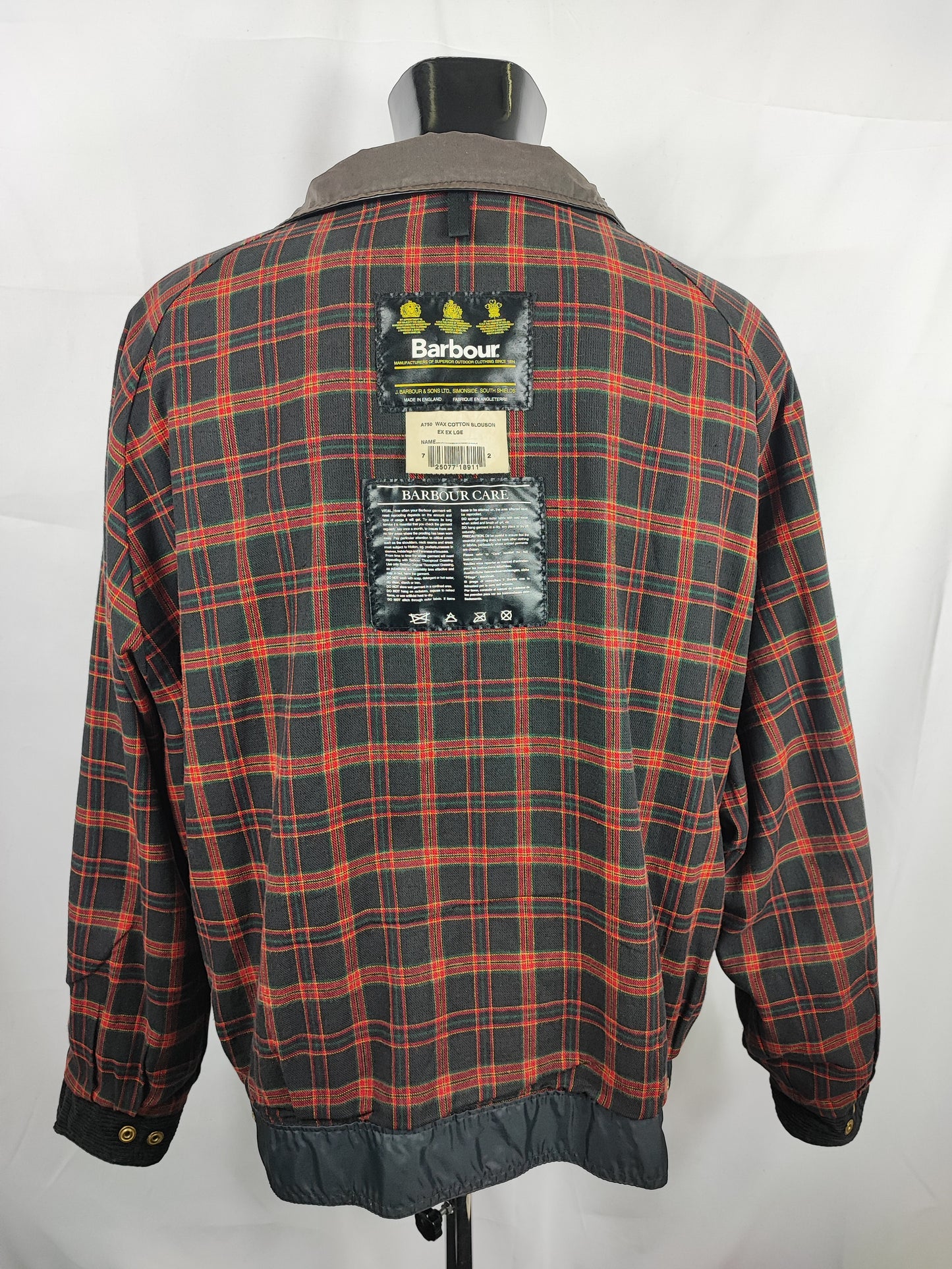 Giacca Barbour Vintage nera corta XXL - Man Black Vintage Wax Cotton Blouson XXL
