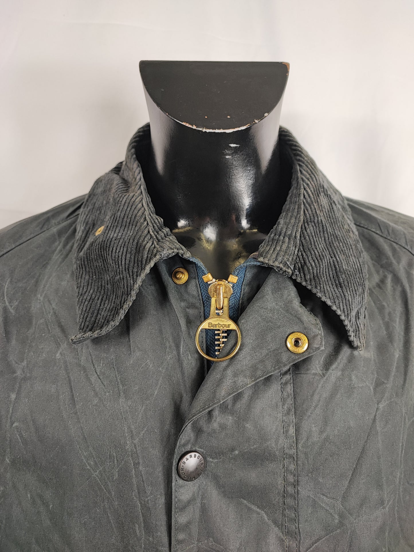 Barbour Giacca Beaufort vintage blu C46/117cm - Navy Beaufort Waxed jacket XL