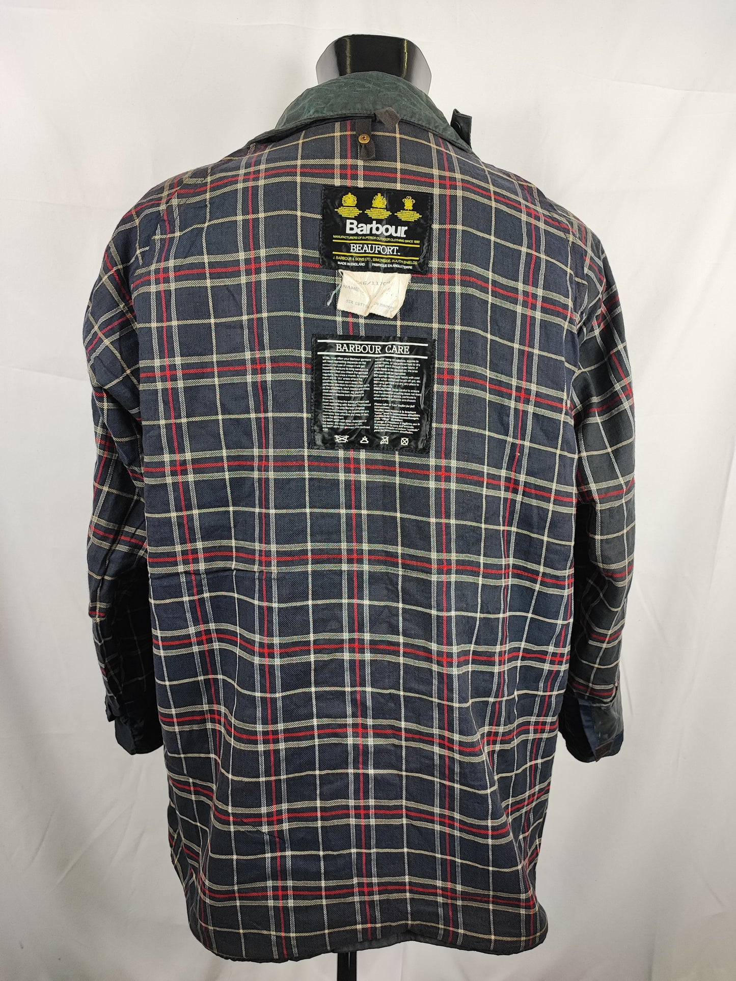 Barbour Giacca Beaufort vintage blu C46/117cm - Navy Beaufort Waxed jacket XL