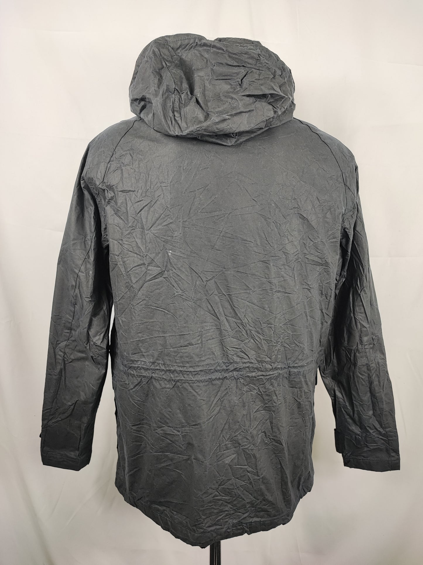 Giacca Barbour cerata blu con cappuccio blu Medium Man Navy How Wax Jacket size Medium