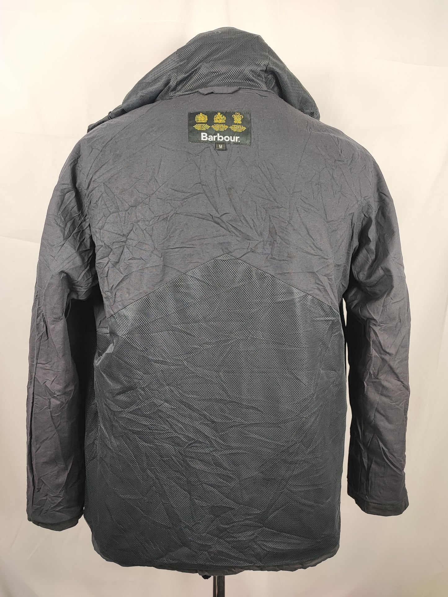 Giacca Barbour cerata blu con cappuccio blu Medium Man Navy How Wax Jacket size Medium