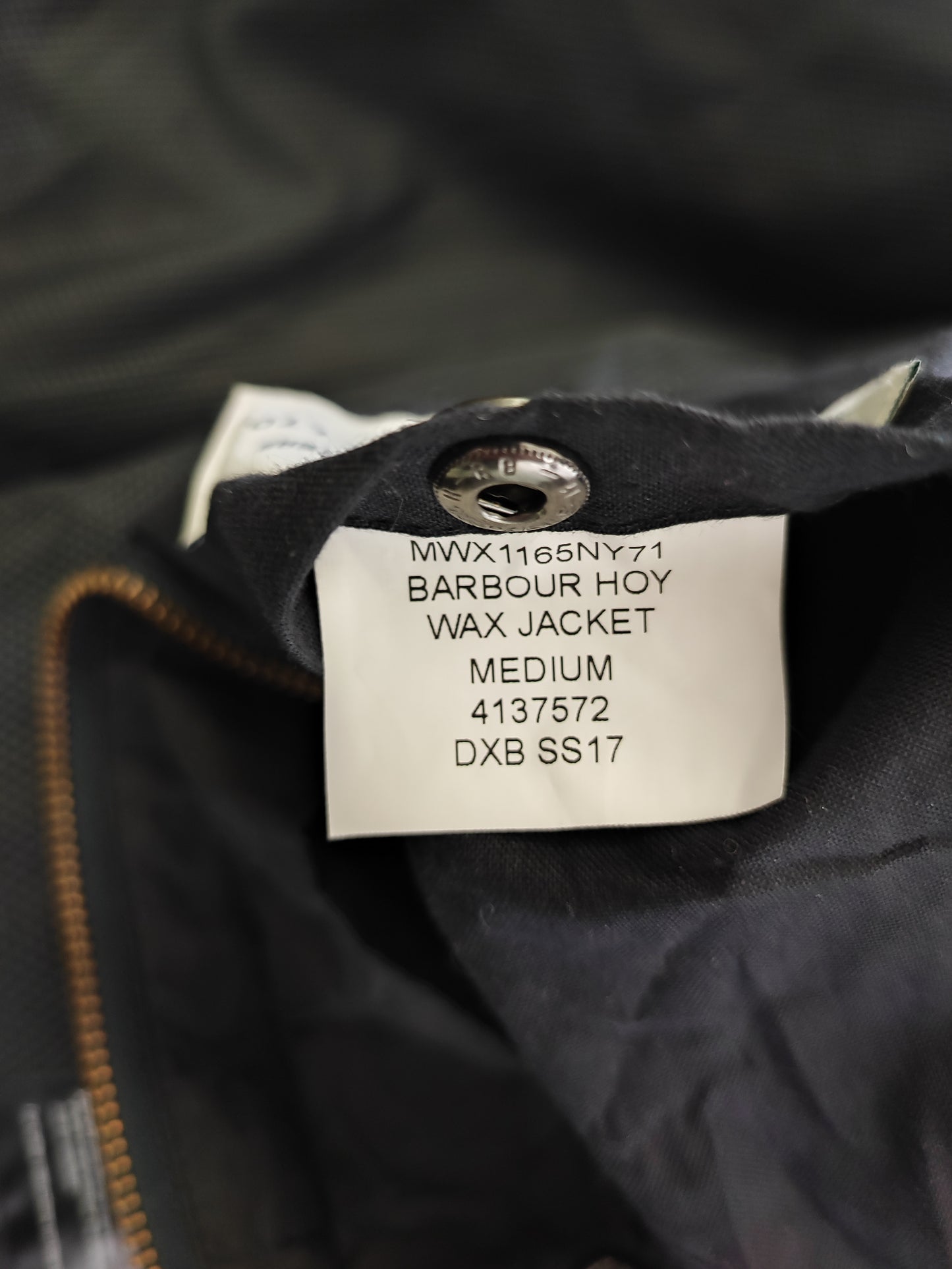 Giacca Barbour cerata blu con cappuccio blu Medium Man Navy How Wax Jacket size Medium