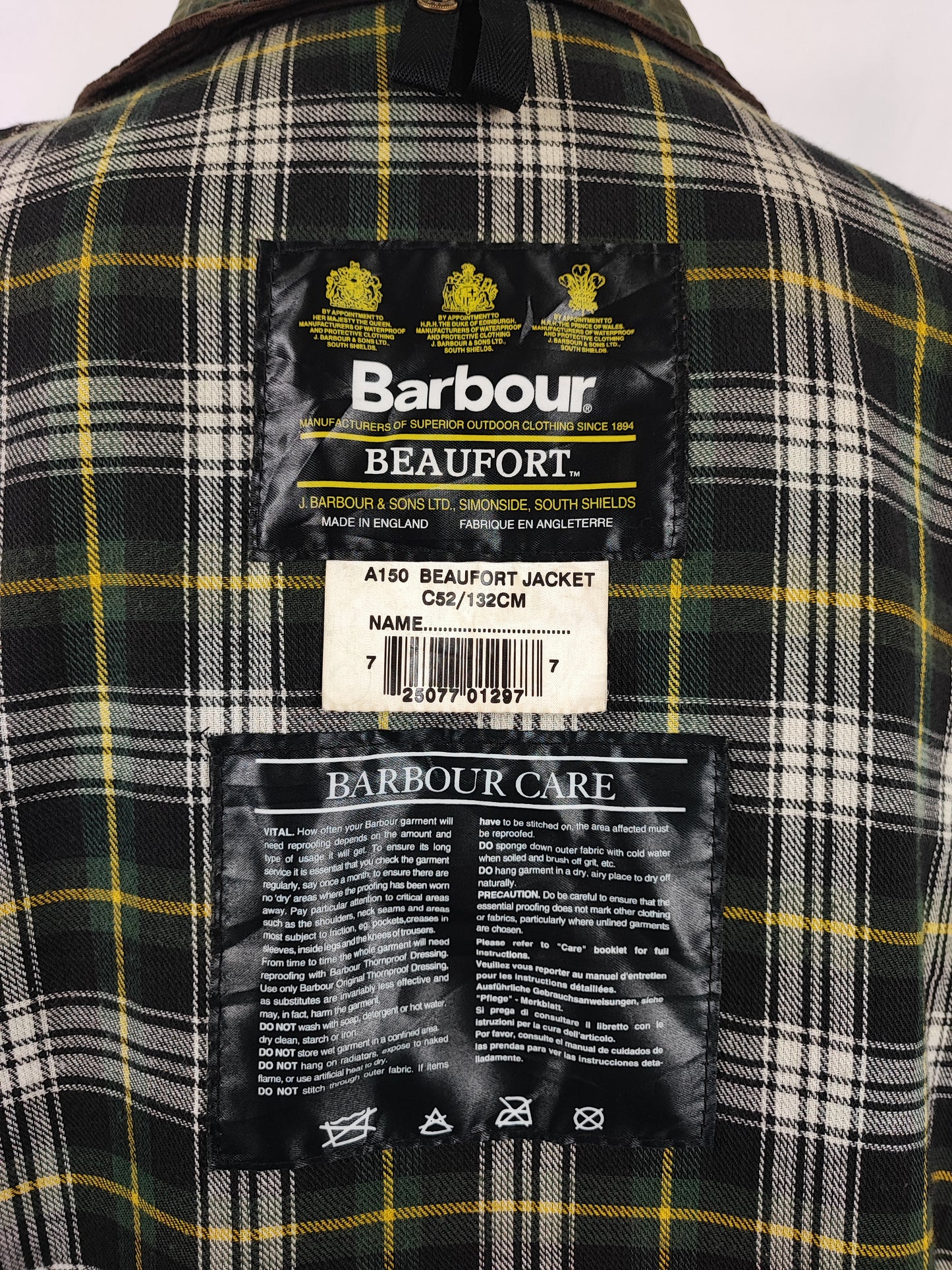 Barbour Giacca Beaufort verde C52/132 cm Man Green Wax Beaufort jacket Size XXXL