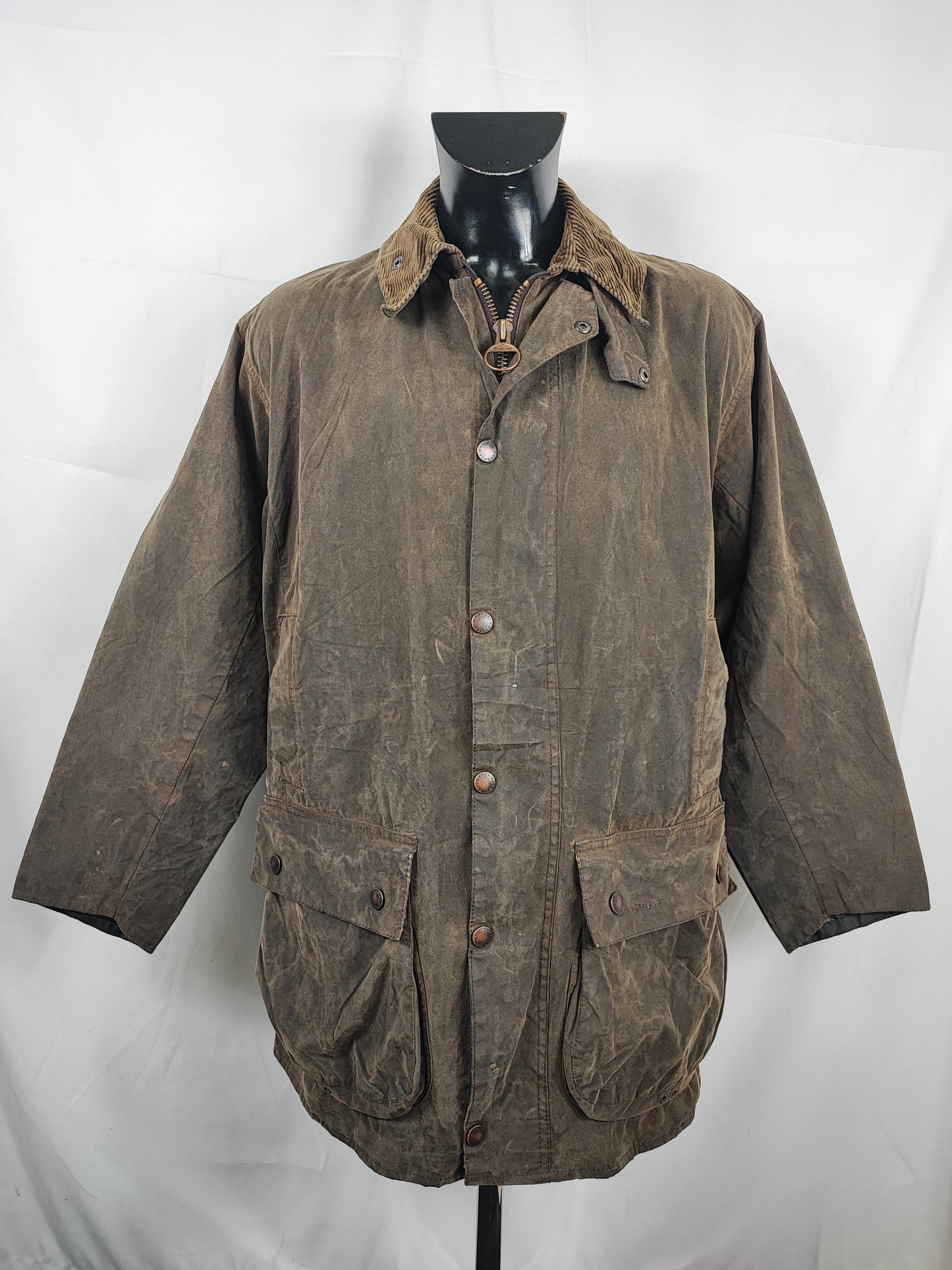 Giacca Barbour Northumbria verde oliva C44/112 cm-Man Olive Waxed Northumbria Jacket Large