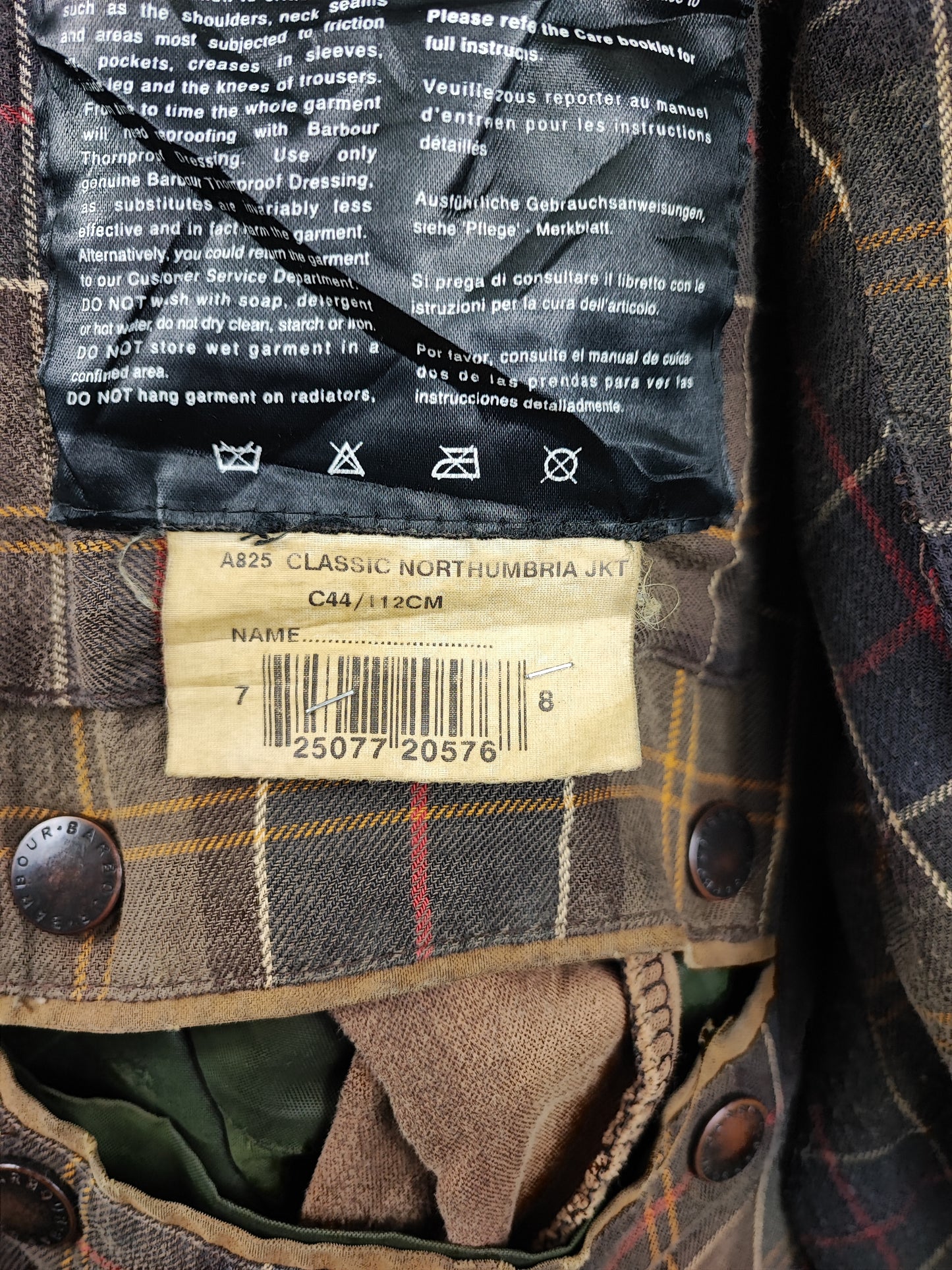 Giacca Barbour Northumbria verde oliva C44/112 cm-Man Olive Waxed Northumbria Jacket Large