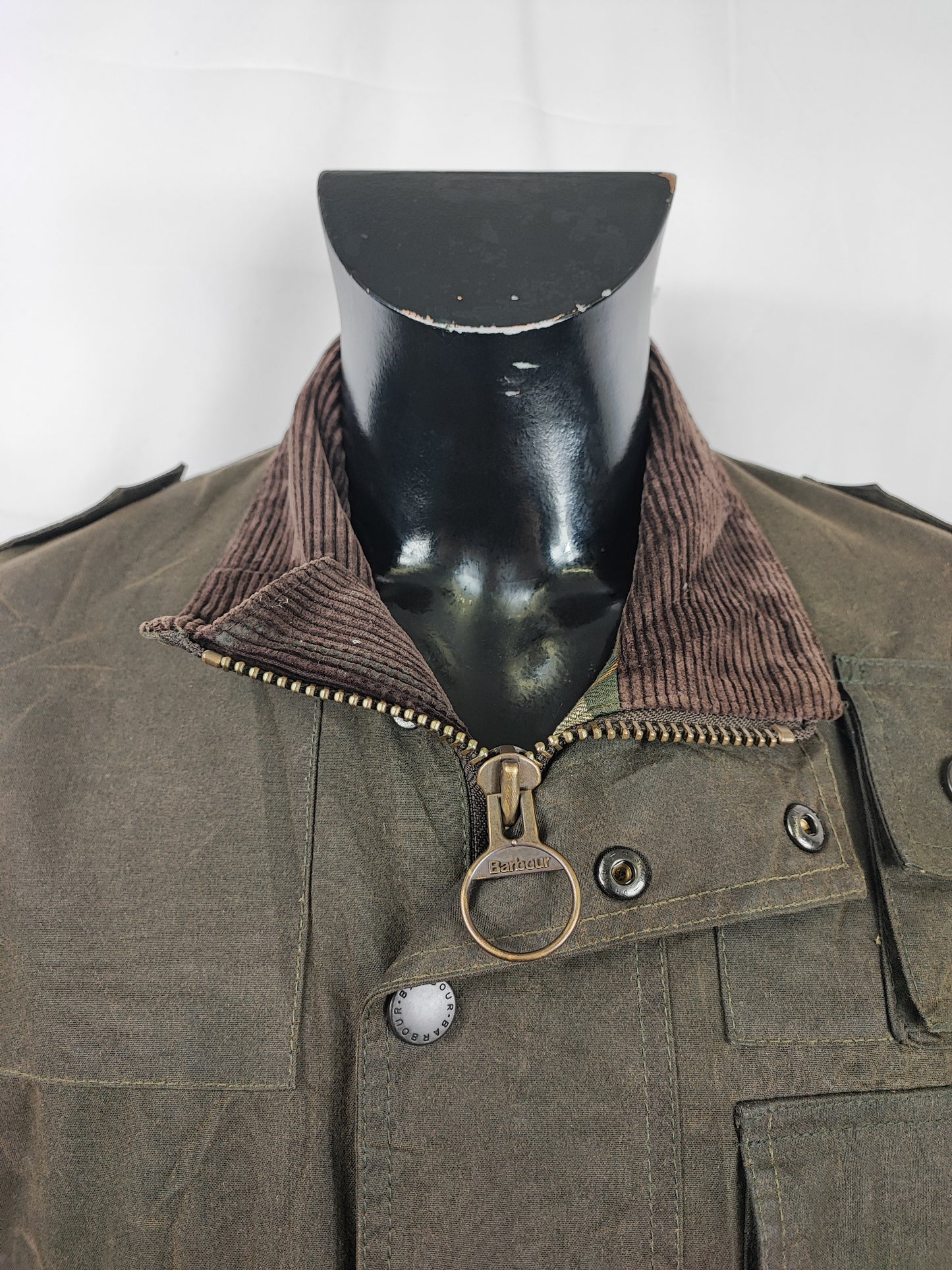 RARA Barbour Giacca Cowan Commando verde c40/102 cm Green wax Man Jacket size Medium