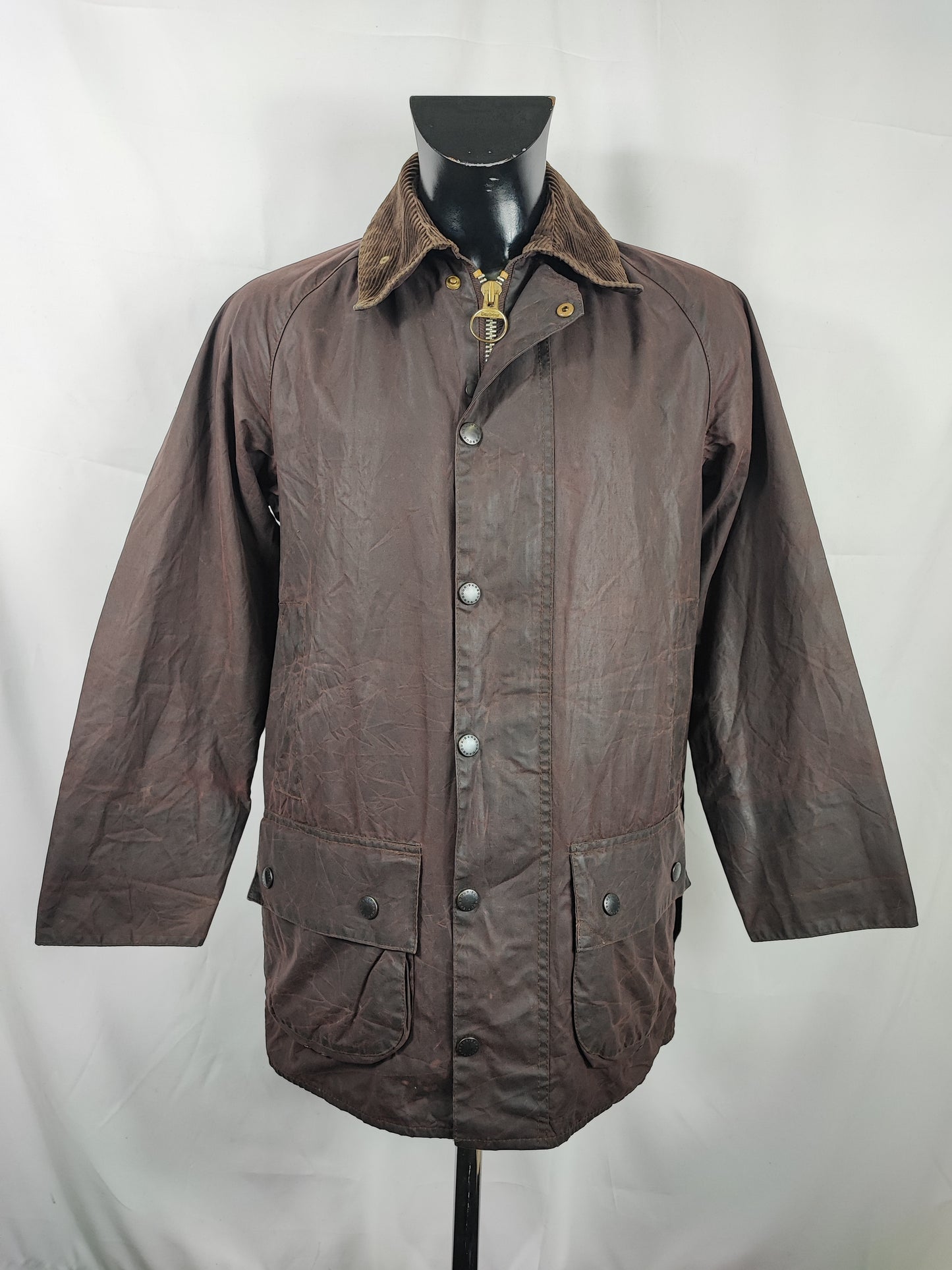 Barbour Giacca Beaufort Marrone C38/97 cm -Brown waxed Beaufort Jacket Size Medium