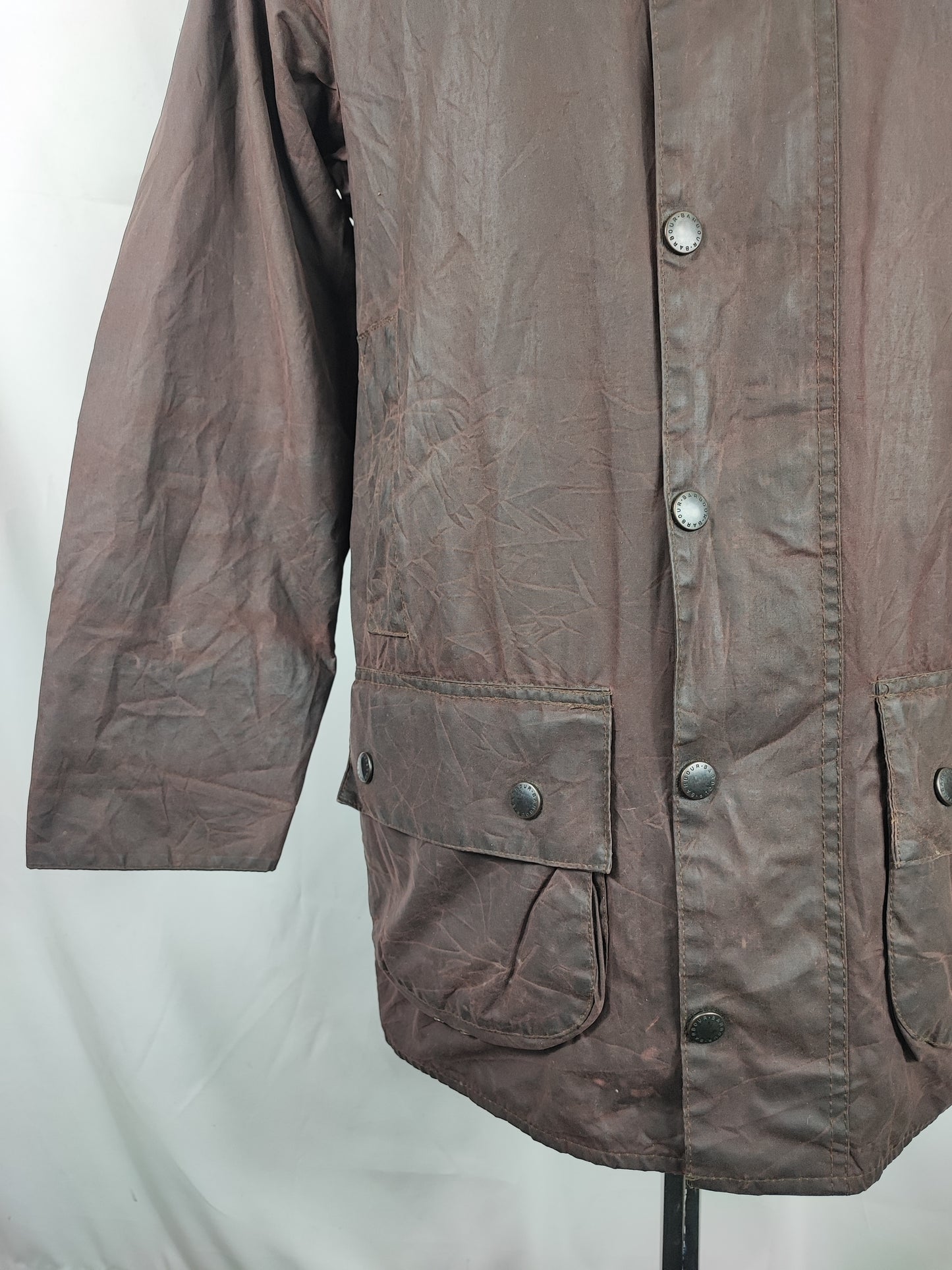 Barbour Giacca Beaufort Marrone C38/97 cm -Brown waxed Beaufort Jacket Size Medium