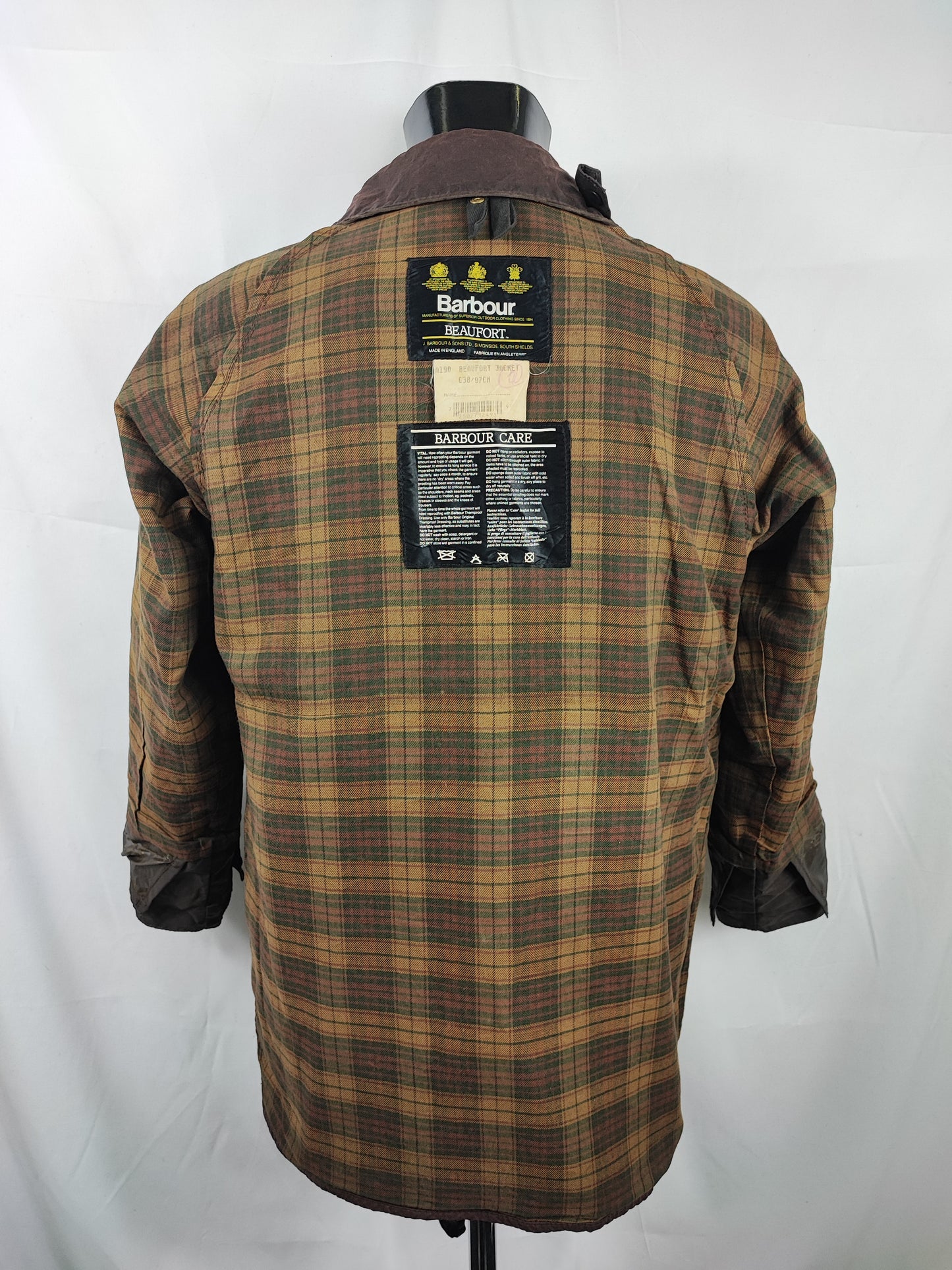 Barbour Giacca Beaufort Marrone C38/97 cm -Brown waxed Beaufort Jacket Size Medium