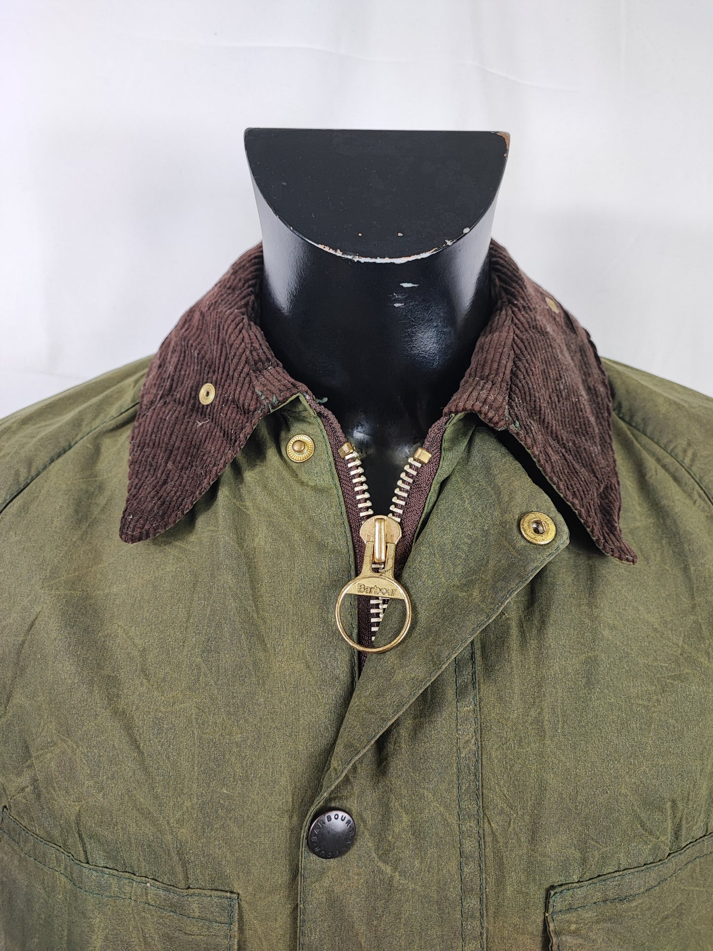 RARO Barbour Bedale 4 tasche C36/91 CM Man Green vintage Bedale Jacket XSmall 4 pockets C36