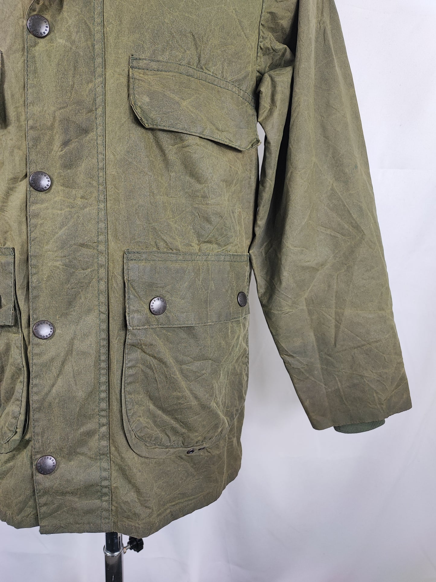 RARO Barbour Bedale 4 tasche C36/91 CM Man Green vintage Bedale Jacket XSmall 4 pockets C36