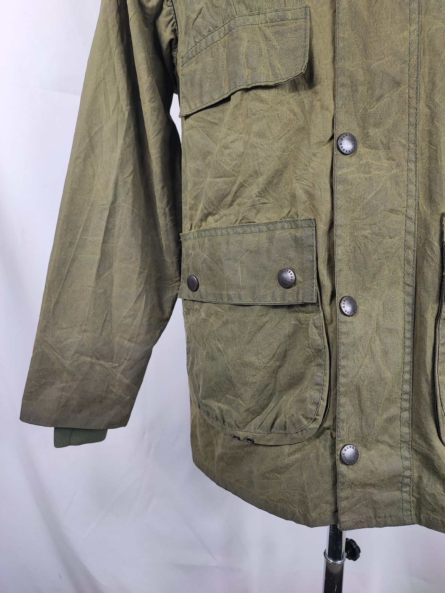 RARO Barbour Bedale 4 tasche C36/91 CM Man Green vintage Bedale Jacket XSmall 4 pockets C36
